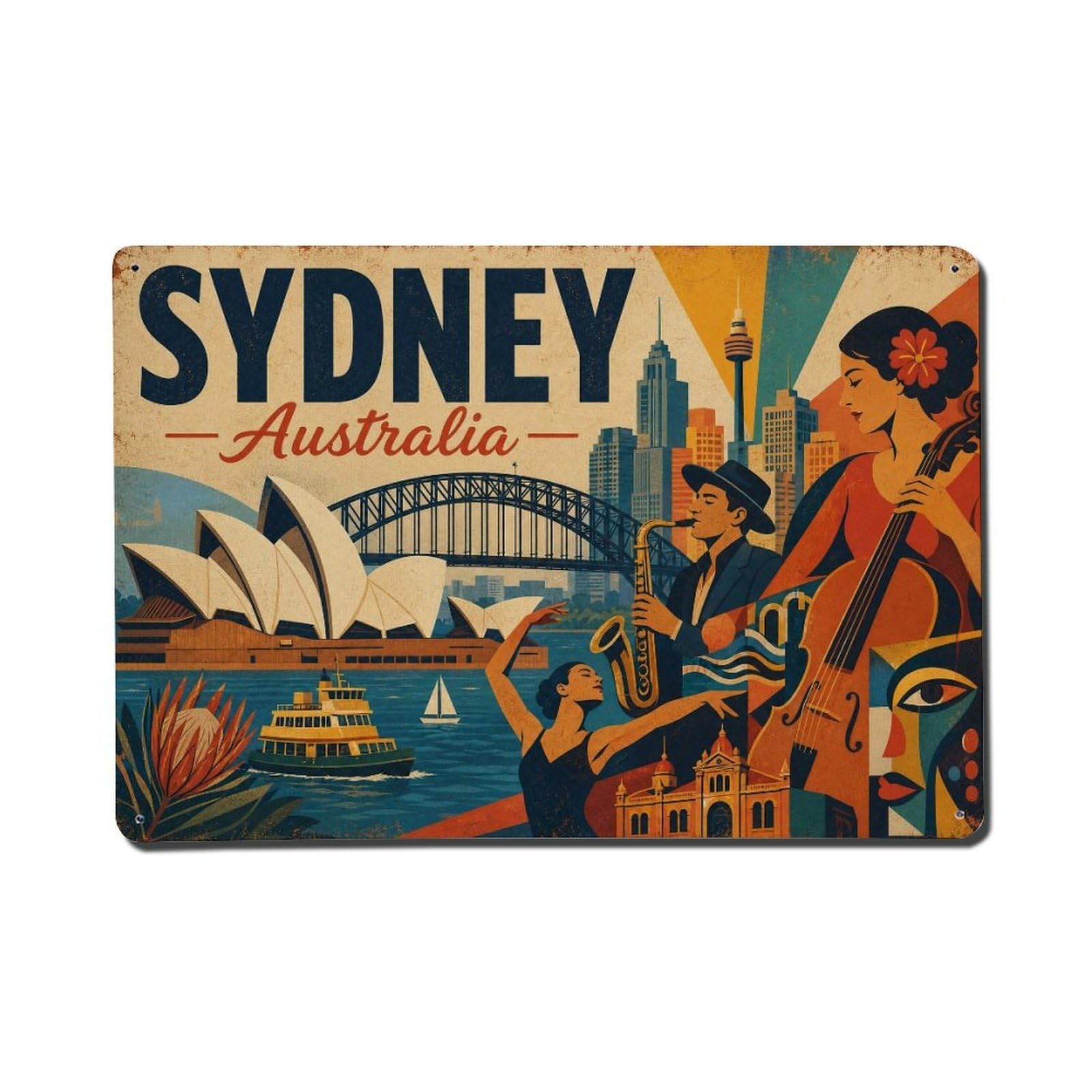 Sydney Australia Harbor Culture Landmark Travel Classic Metal Tin Sign