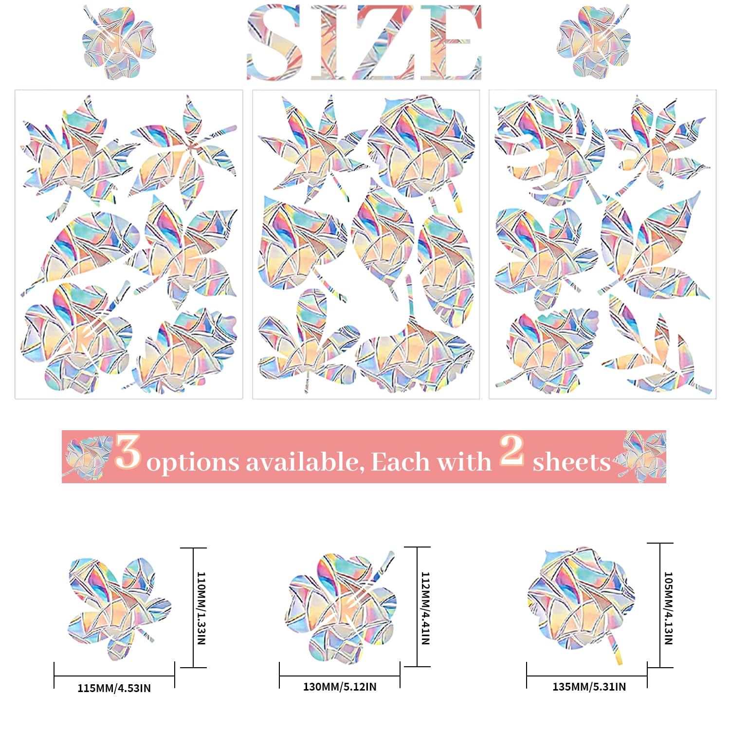 MIYUANGKJ Fensteraufkleber Vogelschutz - 39 Regenbogen Prismen | Statisch Haftend & Wiederverwendbar