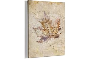 HIWX Fall Decorations For Home, Thanksgiving Wall Decor, Vintage Watercolor Maple Leaf Canvas Wall Art