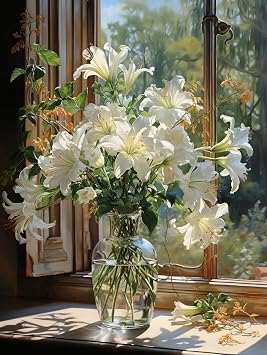 Bumbers - Pittura floreale per adulti, principianti, vaso di fiori fai da te, pittura con i numeri