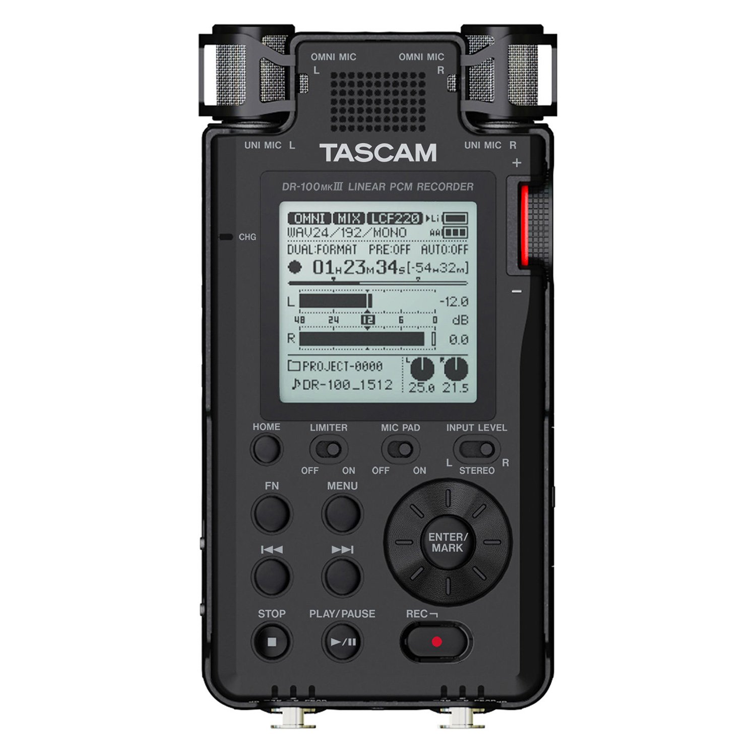 Amazon.com: Tascam DR-100MKIII 192kHz/24-Bit Stereo Portable Audio