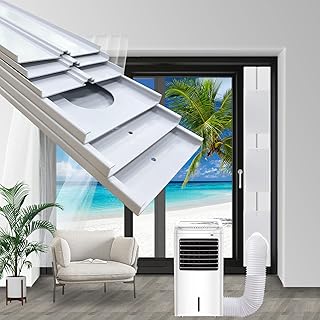 Portable Sliding Door Air Conditioner Kit, Adjustable AC Sliding Door Vent Kit 16.9 Inches - 90 Inches, with 2pack 3m seal, Suit for 5.1''/13cm Exhaust Hose