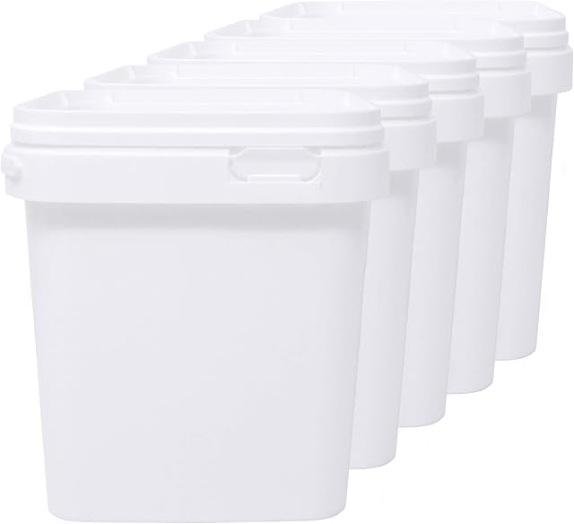 LG Luxury & Grace Set 5 Food Grade Polypropylene Buckets, 2.5 L (18x16 cm). Recyclable. 100% BPA-free.