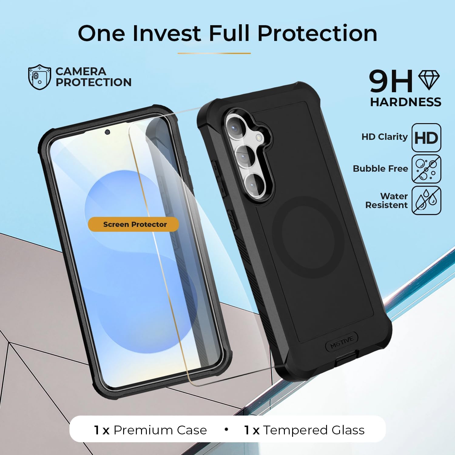 MOTIVE Compatible with Samsung Galaxy s25 Case with Belt Clip, [15FT Military Grade Drop Protection] with Screen Protector, Protective s25 Holster Case 6.2" - [Fits s24 Phone]