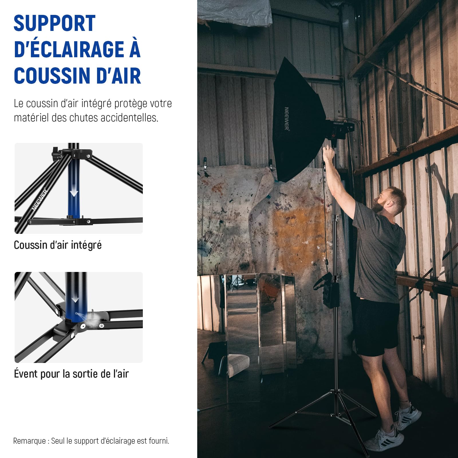 Neewer Trépied D'éclairage 180cm En Métal Avec Douille En Céramique E26/E27 - Trépied - Achat Et