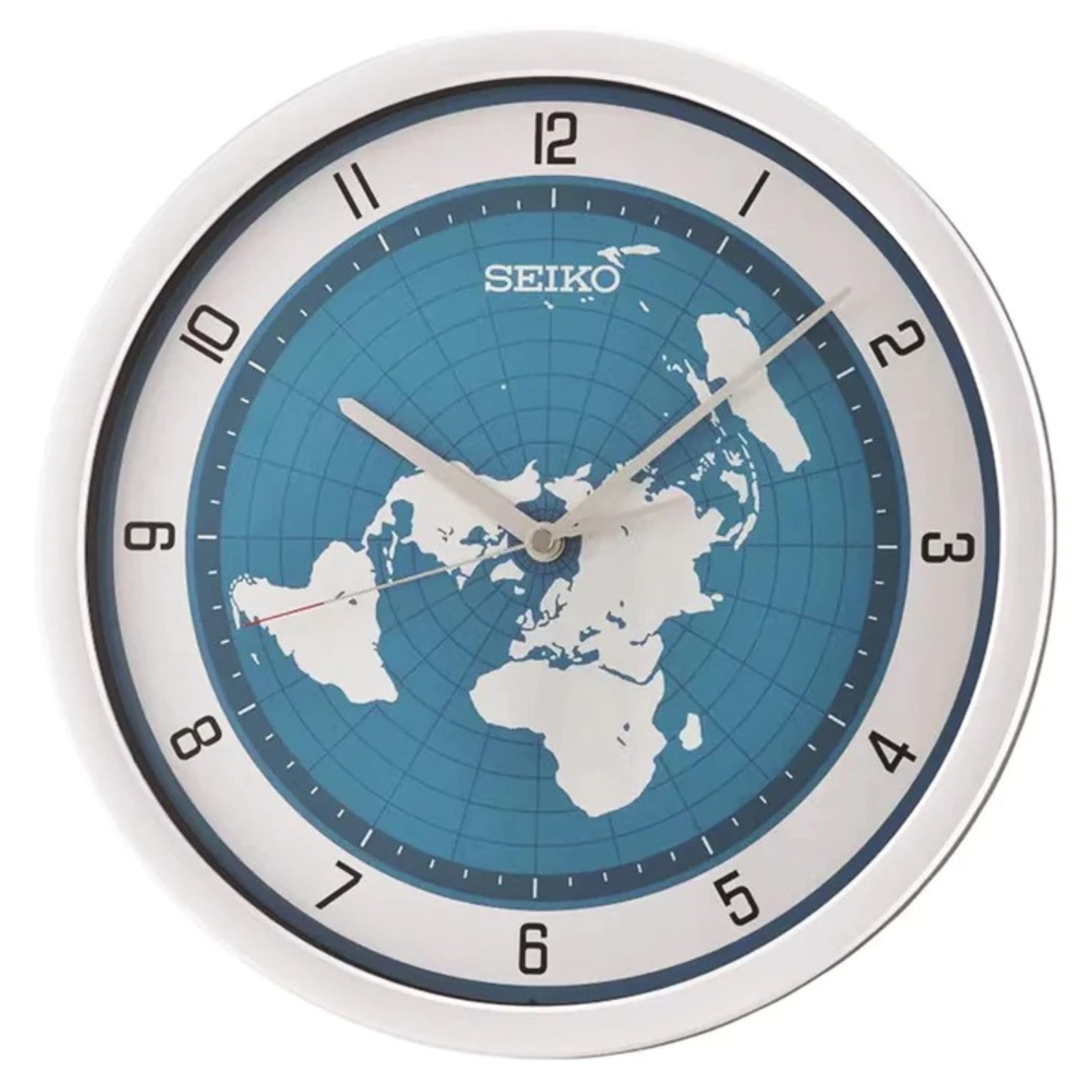 House of Watches - Seiko Retro Blue World Map Dial Round Wall Clock QXA814S