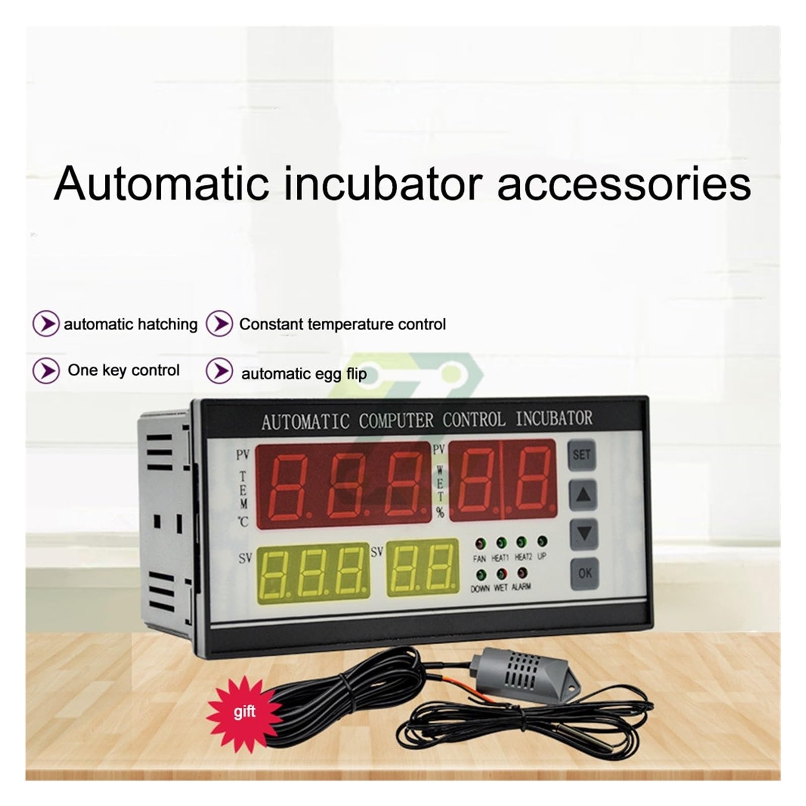 Kontroler Temperatury, XM-18 Kontroler jaj Inkubator Wielofunkcyjny Automatyczny Kontrola Temperatury Wilgotności AC 180-240