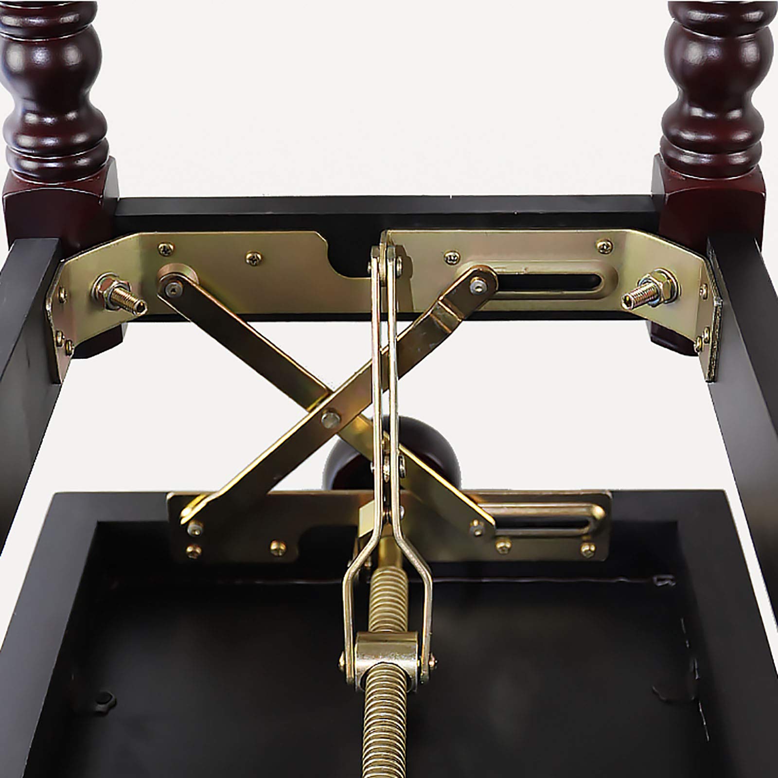sdneNest Taburete de madera para piano con cojín de altura ajustable para teclado, tocador, tocador, impermeable, rango de color marrón, 46 a 56 cm, marrón