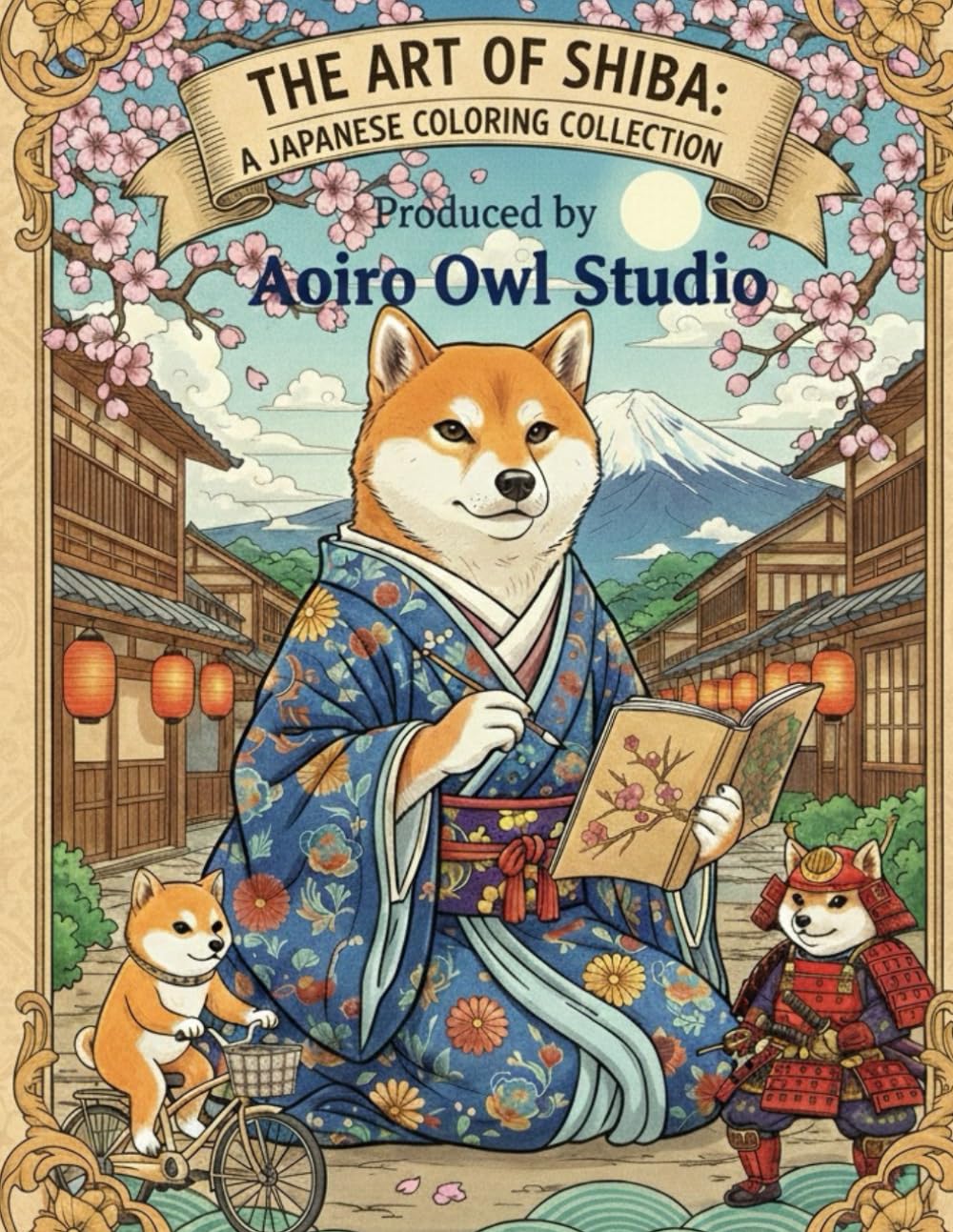 The Art of Shiba: A Japanese Coloring Collection: Ukiyo-e Style Illustrations of Charming Shiba Inu for Adults and Teens