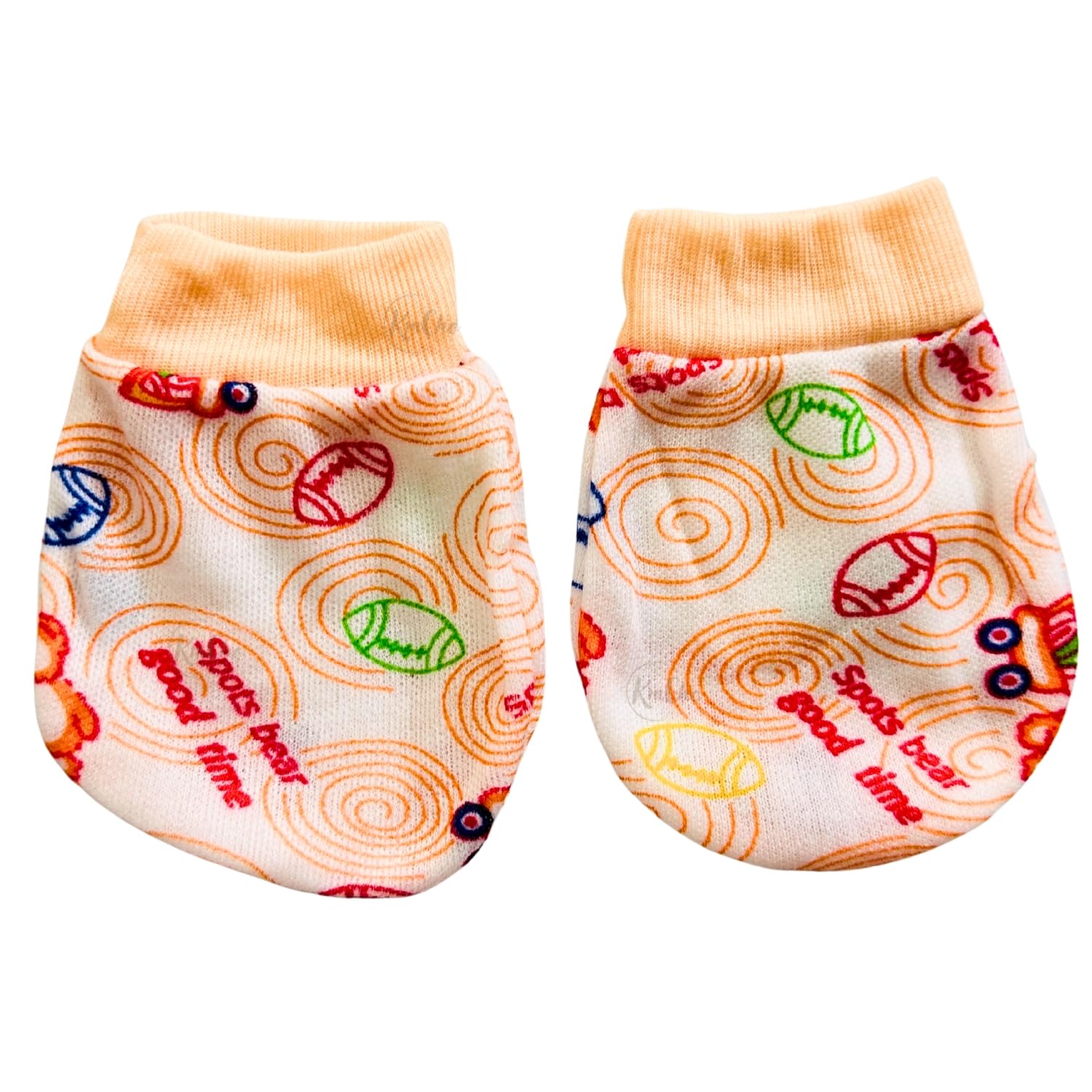 KmCho Multicolor Baby Grip Hand Gloves | Soft Cotton Anti-Scratch Mittens for Newborn Boys & Girls | Breathable, Skin-Friendly Infant Gloves - (Pack of 4 Pairs) 1