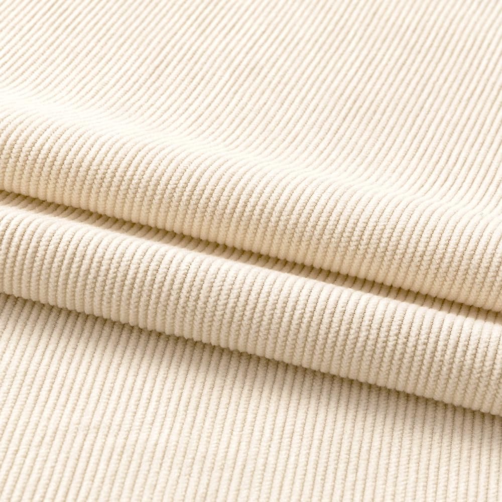 5 Yards Corduroy Fabric, 60" Wide Cream White Pant Fabric, Breathable Soft Corduroy Fabric by The Yard for Pillow Covers Sofa Covers Garments DIY Crafts