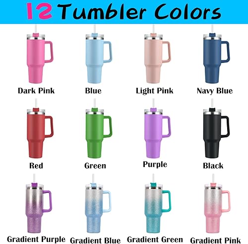 Miniatura 2 de Gift for Nurse - Vaso personalizado de 40 onzas con asa, de acero inoxidable con aislamiento personalizado y tapas, sin pajilla, nombre grabado,