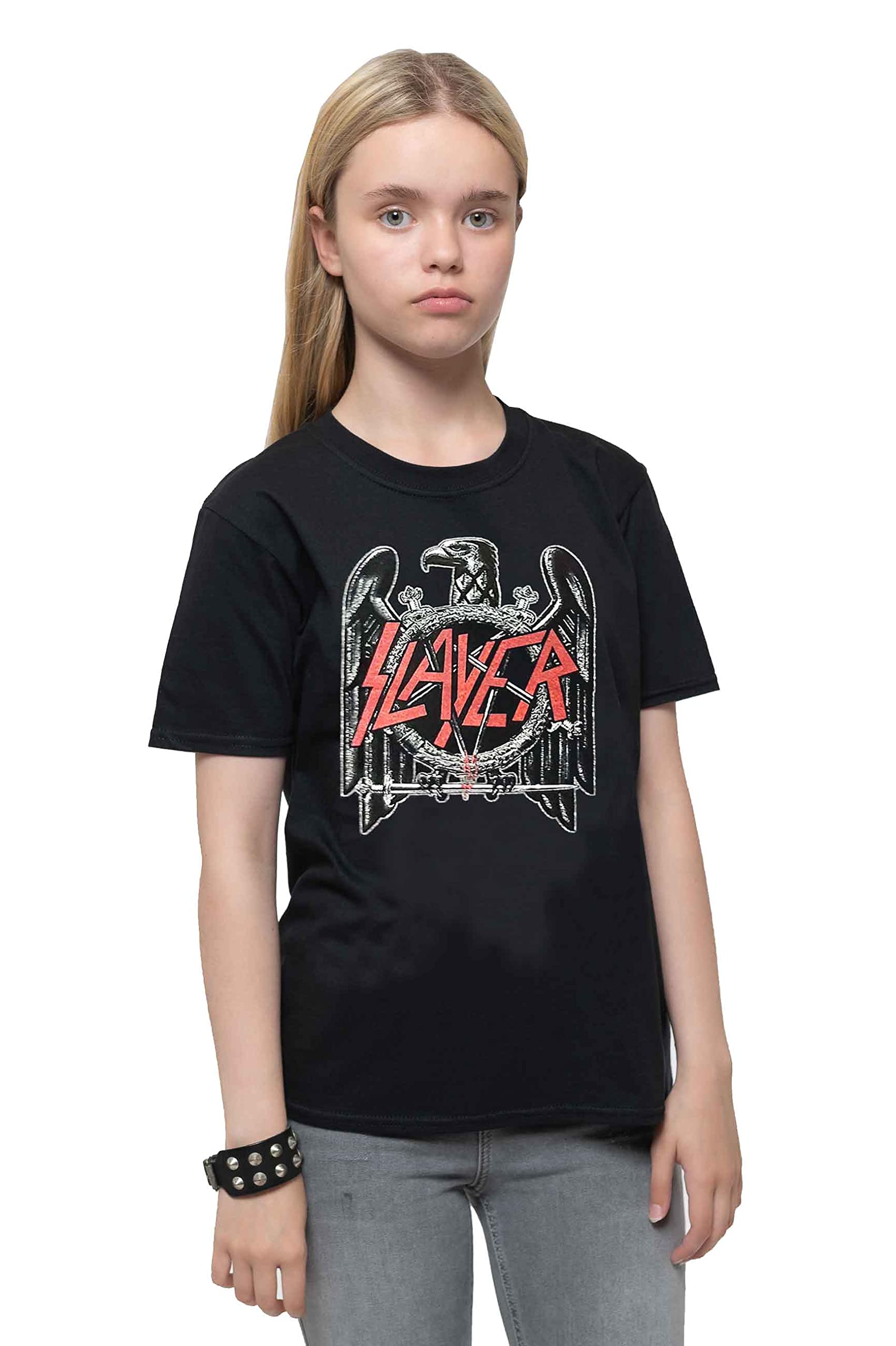 Slayer Kids T-Shirt - Live Undead Graphic Tee - Black - Cotton - 13-14 Years