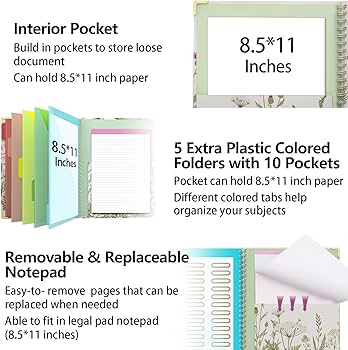 Amazon.com: Clipboard Folder with Notepad Refillable Lined for