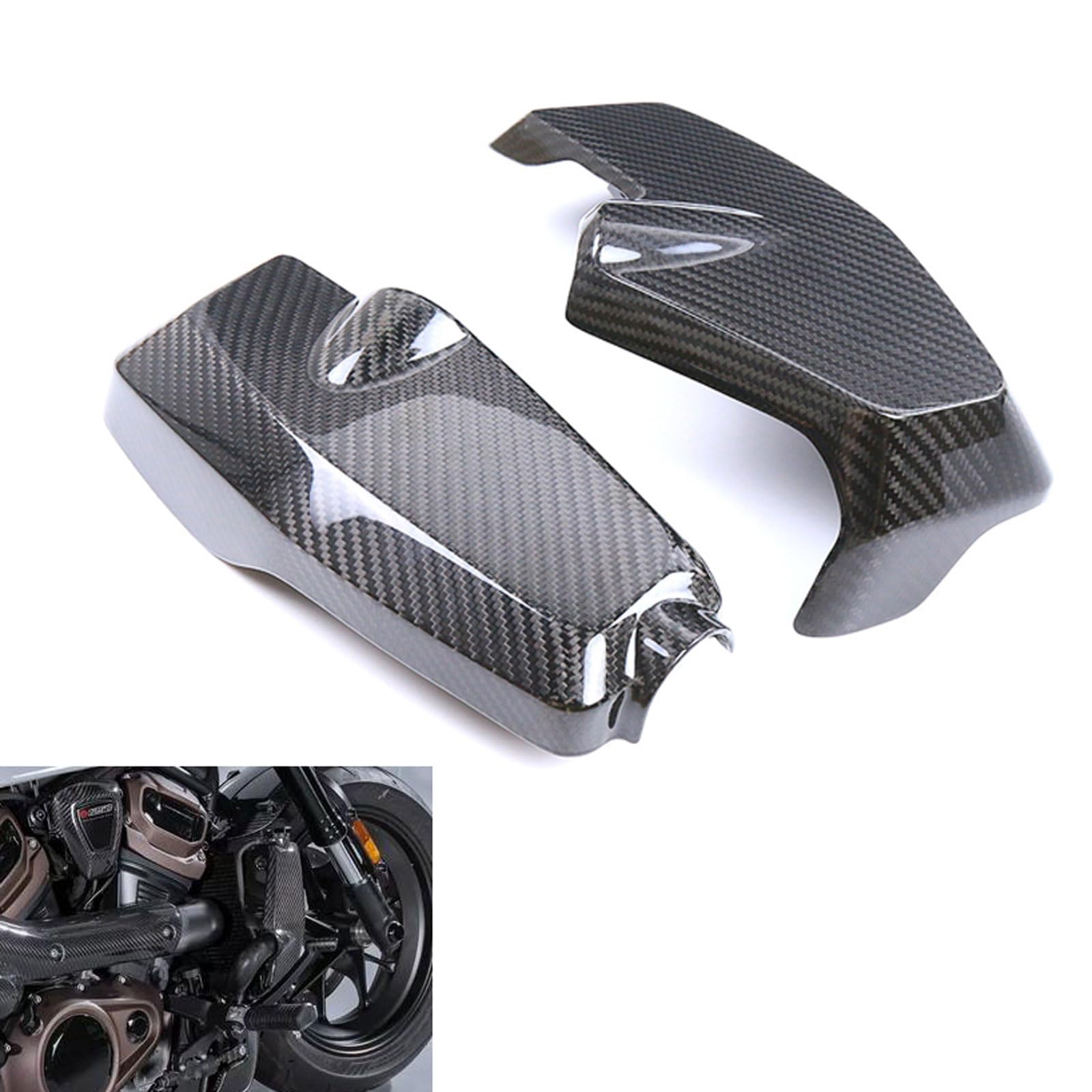SeppDMV Radiator Side Cover Twill Carbon Fiber Fairing Fit Front Radiator Covers Side Panels For Harley Sportster S RH1250S 2021 2022 2023 2024