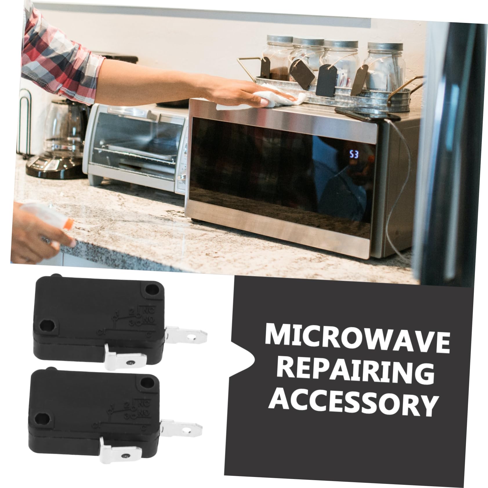 Mikrowellen Türschalter Set - 4-teiliger Reparatursatz Aus Hitzebeständigem Kunststoff