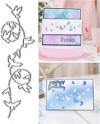 Troqueles de metal con borde de pájaro de encaje de mariposa, troqueles de corte de flores de pájaro, plantillas de corte de flores, plantillas de