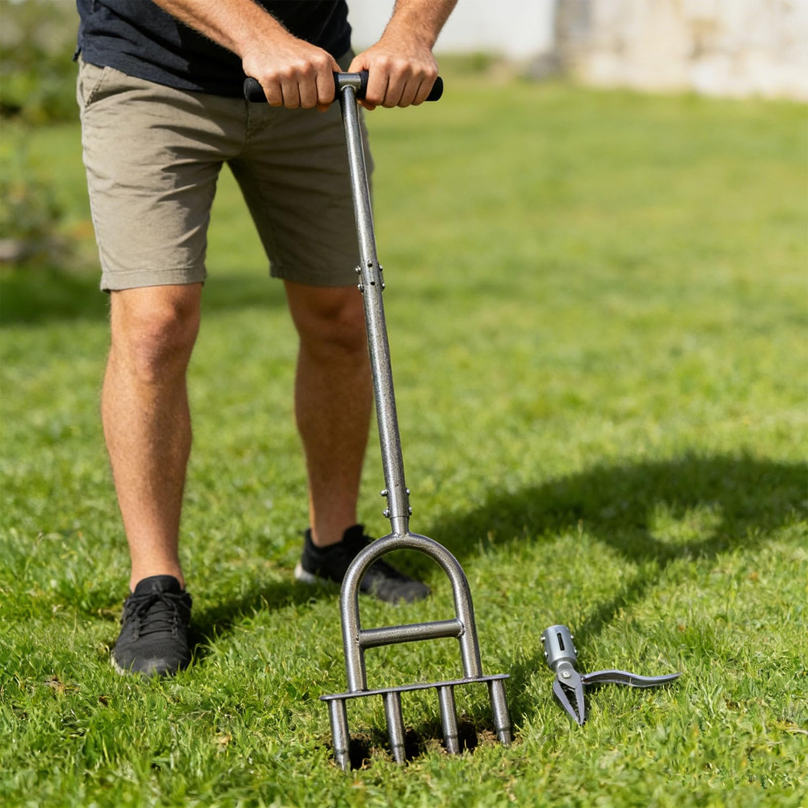 Trapano professionale per suolo e sarchiatore manuale combinato con manico ergonomico per attività di giardinaggio perforatore resistente