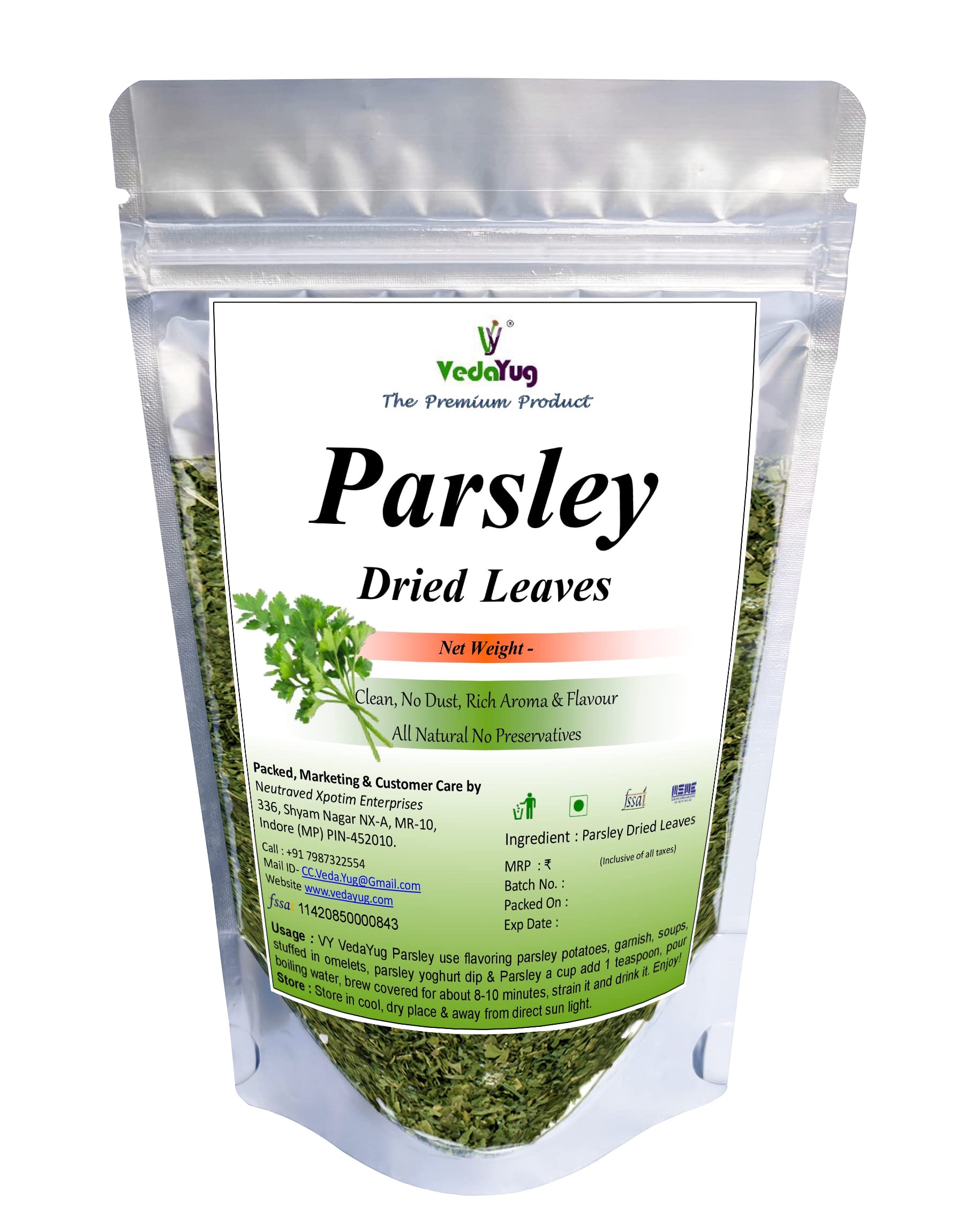 VY VedaYug Parsley Dried Leaves - 30Gram