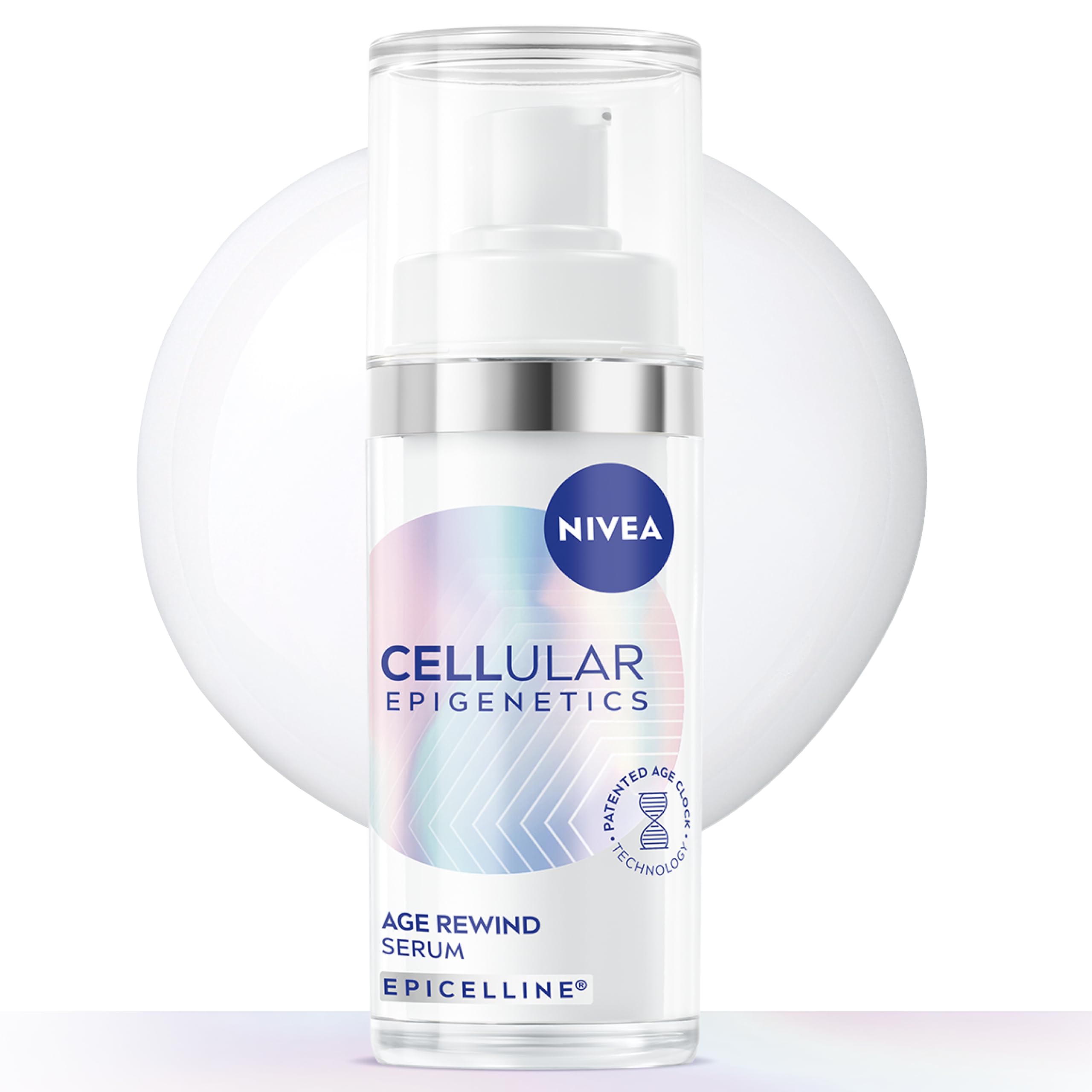 NIVEA CELLULAR Epigenetics Age Rewind Face Serum with Epicelline (30ml), Age Rewind Effect Hyaluronic Acid Serum for Firmer Skin, Anti-Wrinkle Face Moisturiser Formula with Triple Hyaluronic Acid