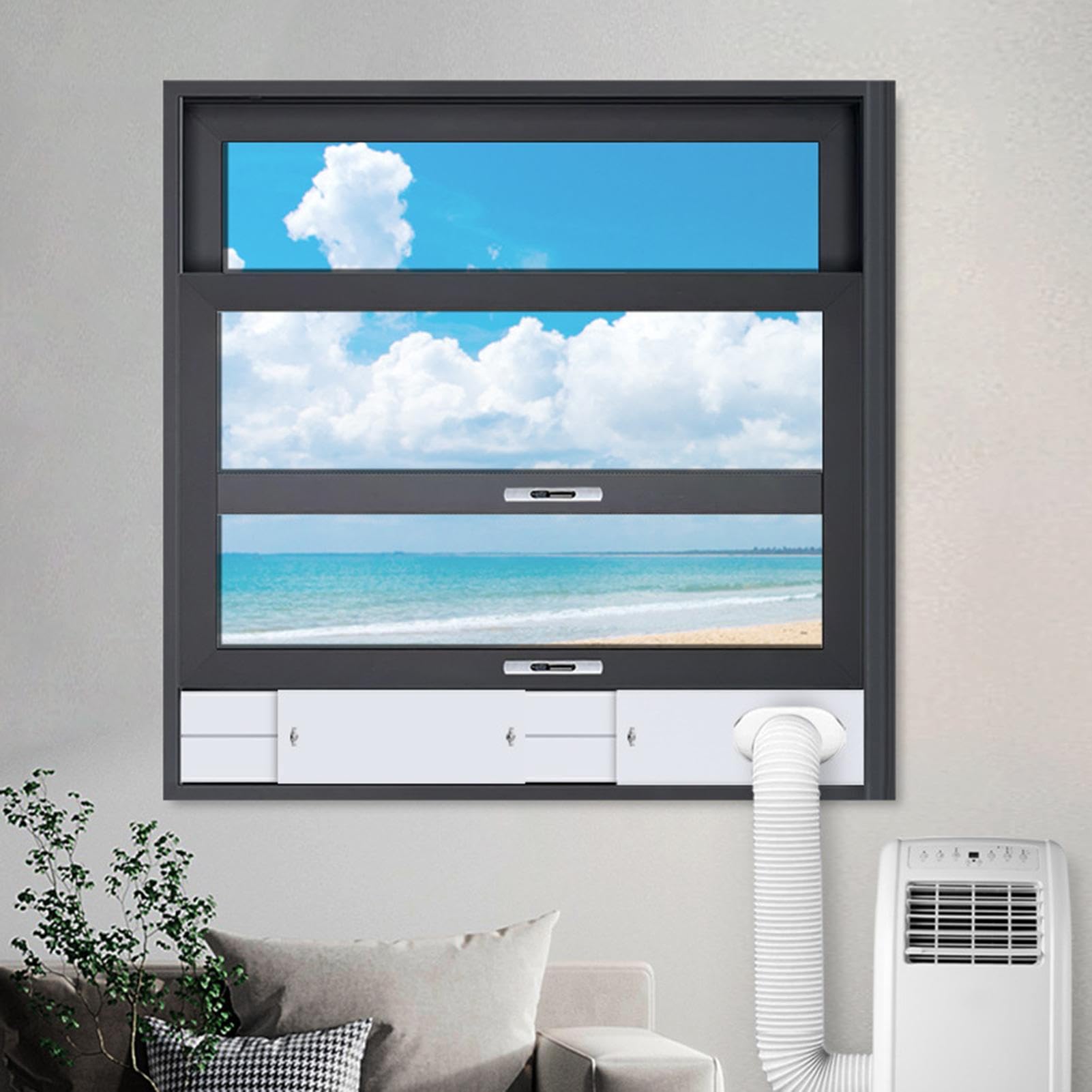 窓用エアコン ホワイト 排気ダクト付き 窓用エアコン ホワイト 排気ダクト付き