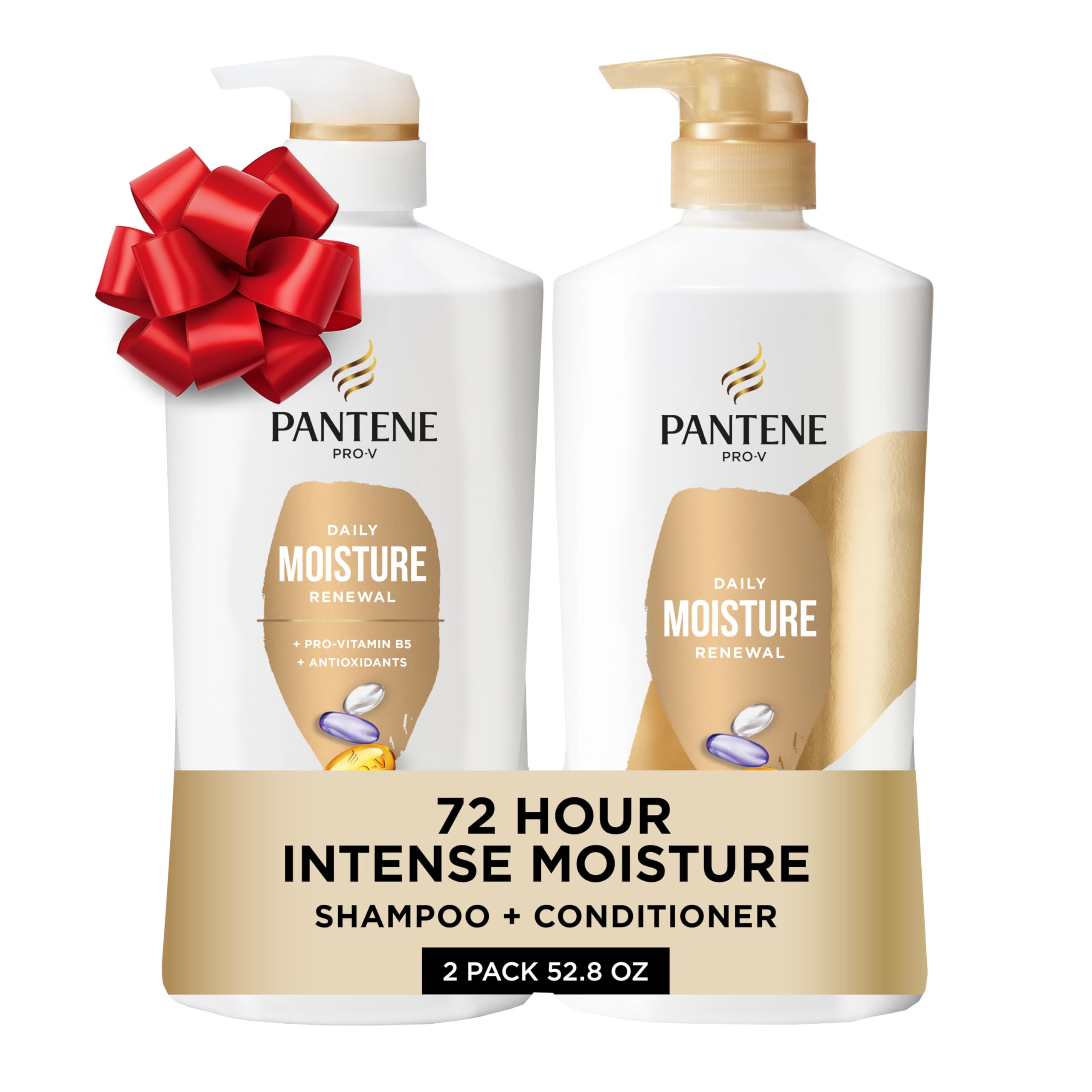 Pantene Shampoo, Conditioner and Hair Treatment Set, Daily Moisture Renewal for Dry Hair, Safe for Color-Treated Hair
