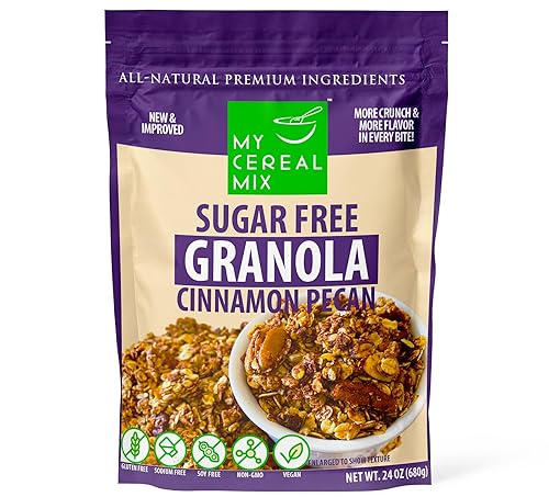 Granola sin azúcar - Pecana de canela (sin OMG, sin gluten, sin soja, sin sodio, sin alcohol, todos los ingredientes naturales, veganos)