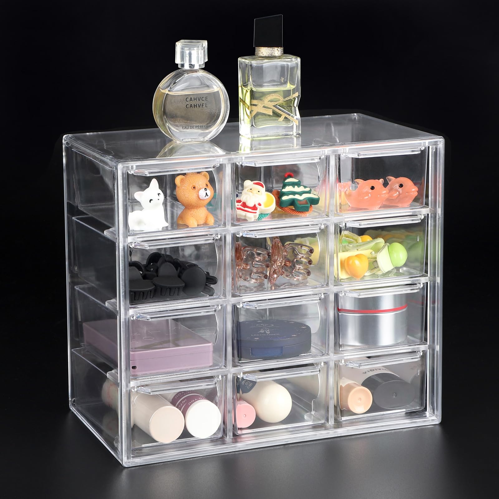 ONUEMP – Boîte De Rangement Pour Miniatures Avec 5 Plateaux Métalliques Ajustables, Bandoulière Réglable, Vitrine Acrylique – 42x35x25,4 Cm – 4,35 Kg