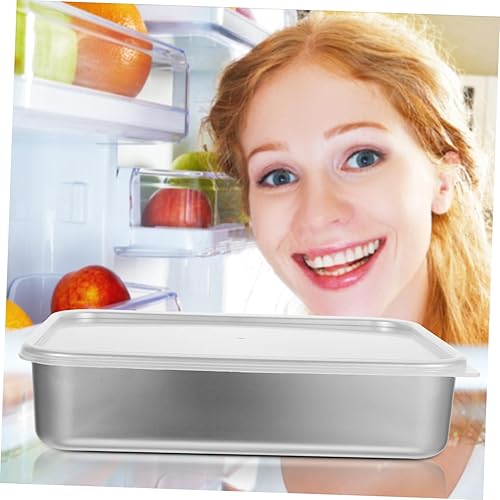 Miniatura 7 de Yardwe Caja de dumpling para refrigerador con tapa de acero inoxidable apilable para refrigerador contenedores de almacenamiento de alimentos
