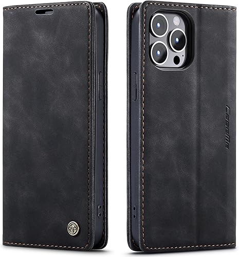 SINIANL Funda de cuero para iPhone 15 Pro Max, cartera para iPhone 15 Pro Max, funda tipo cartera plegable con función atril magnética, ranuras para
