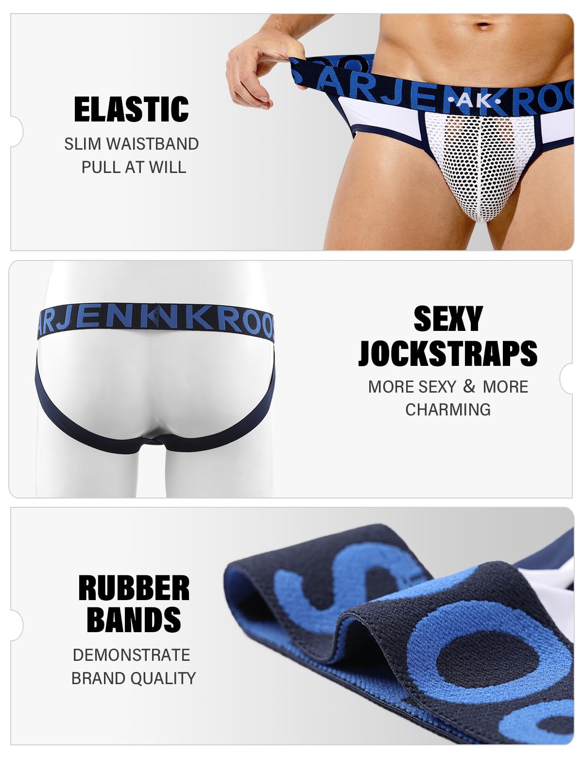 Arjen Kroos Jockstrap męska bielizna sportowa, jockstrap, męska suspensorium przezroczysta siatka, athletic suporters stringi, S-XXL