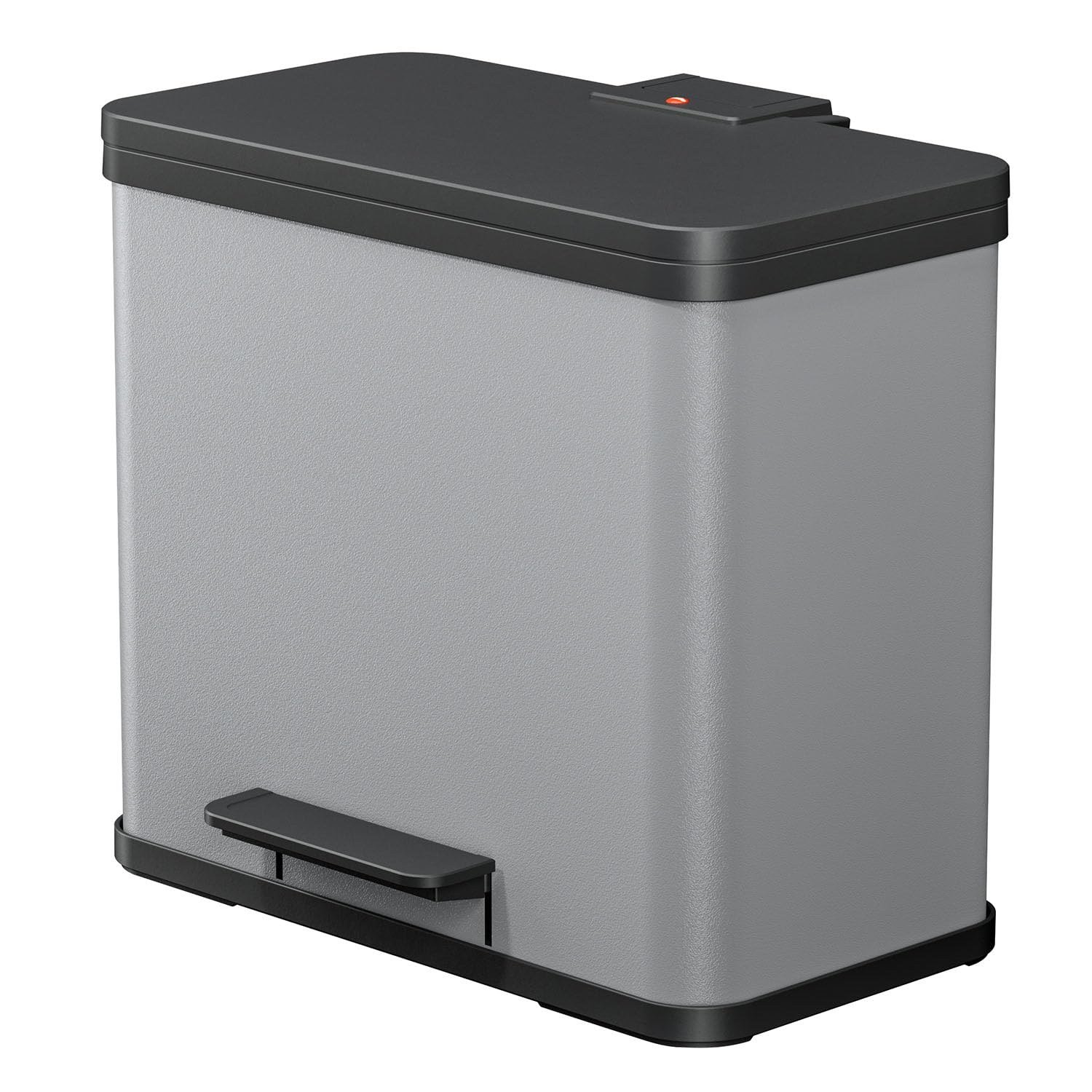Hailo 0633-220 "Oeko trio Plus L" Pedal Waste Separator, Sheet Steel Silver, 3 x 9 Litre,Multicolour