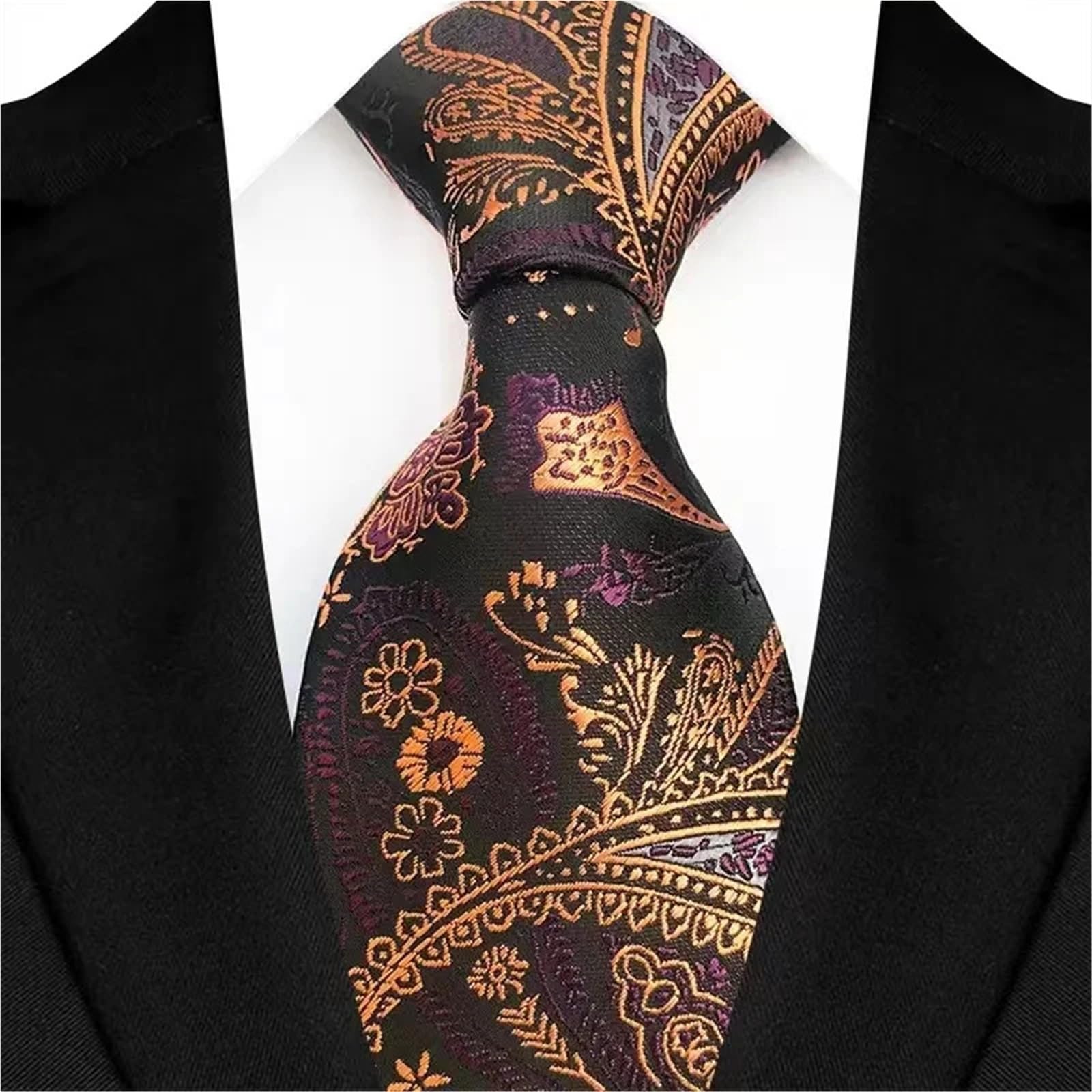 Cravate Homme Tenue Formelle Cravate Jacquard Classique À Rayures Florales, 8CM, Accessoire Quotidien De Mariage, Fête D'affaires for Hommes