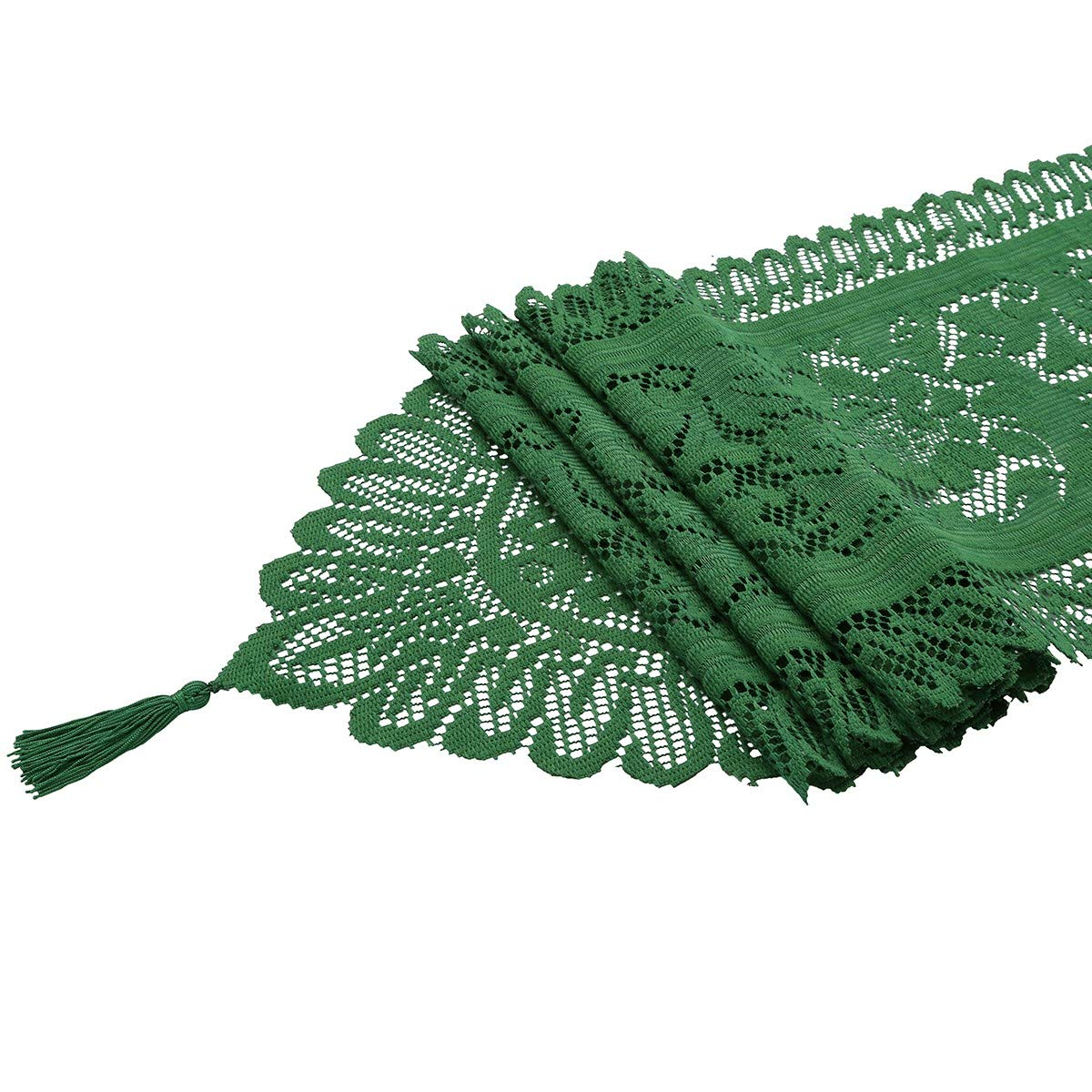 Rockcloud Camino de Mesa de Encaje para decoración de Banquetes de Boda, decoración de Mesa de Fiesta de Navidad, Verde, 13 x 59 Pulgadas