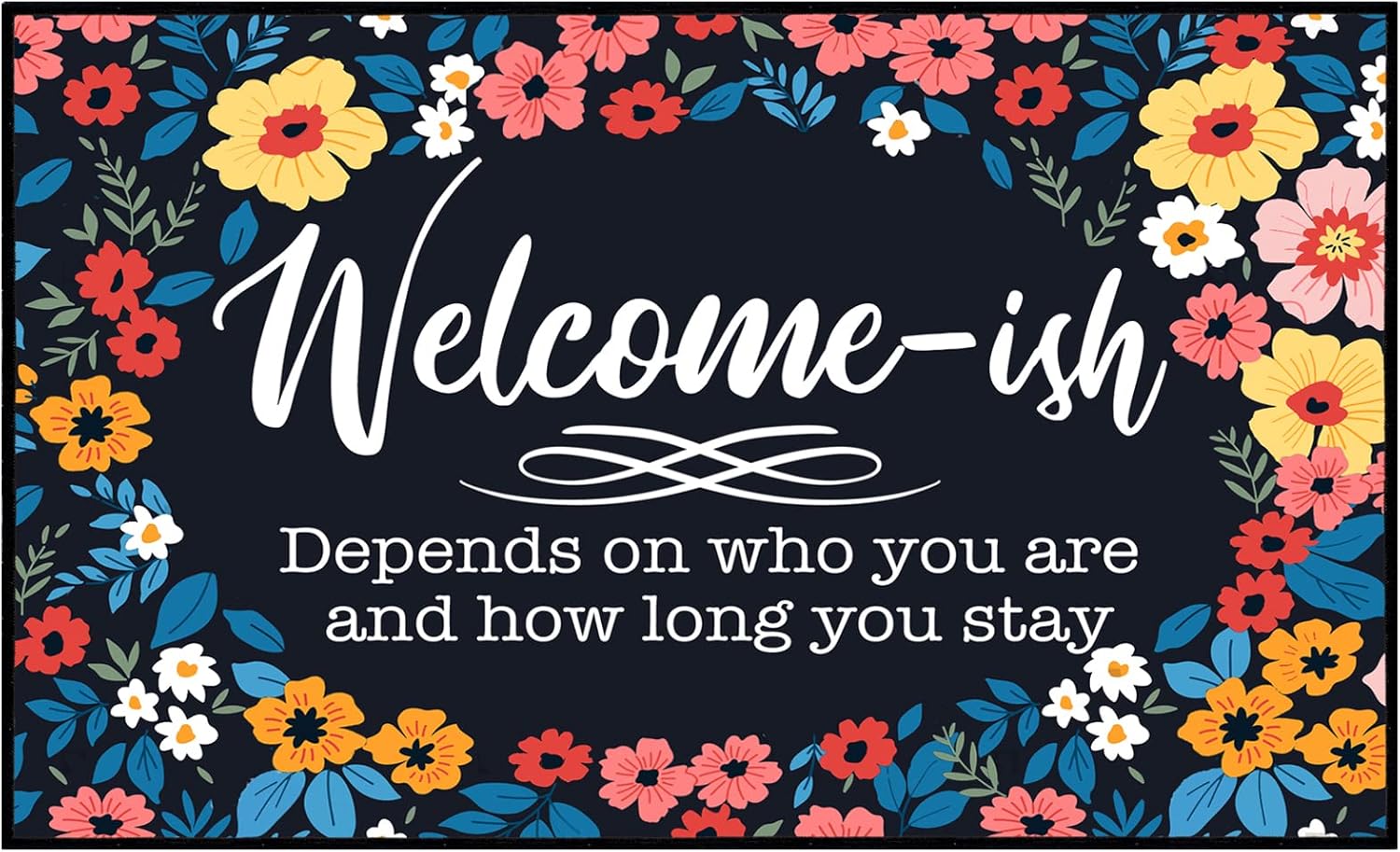 Look at Me,Buying a House and Shit Custom Doormats Funny Front Door Mat Cute Welcome Mat Non Slip Indoor 31.5x20 Inch (Welcome Ish Depends on Who You are and How Long You Stay)
