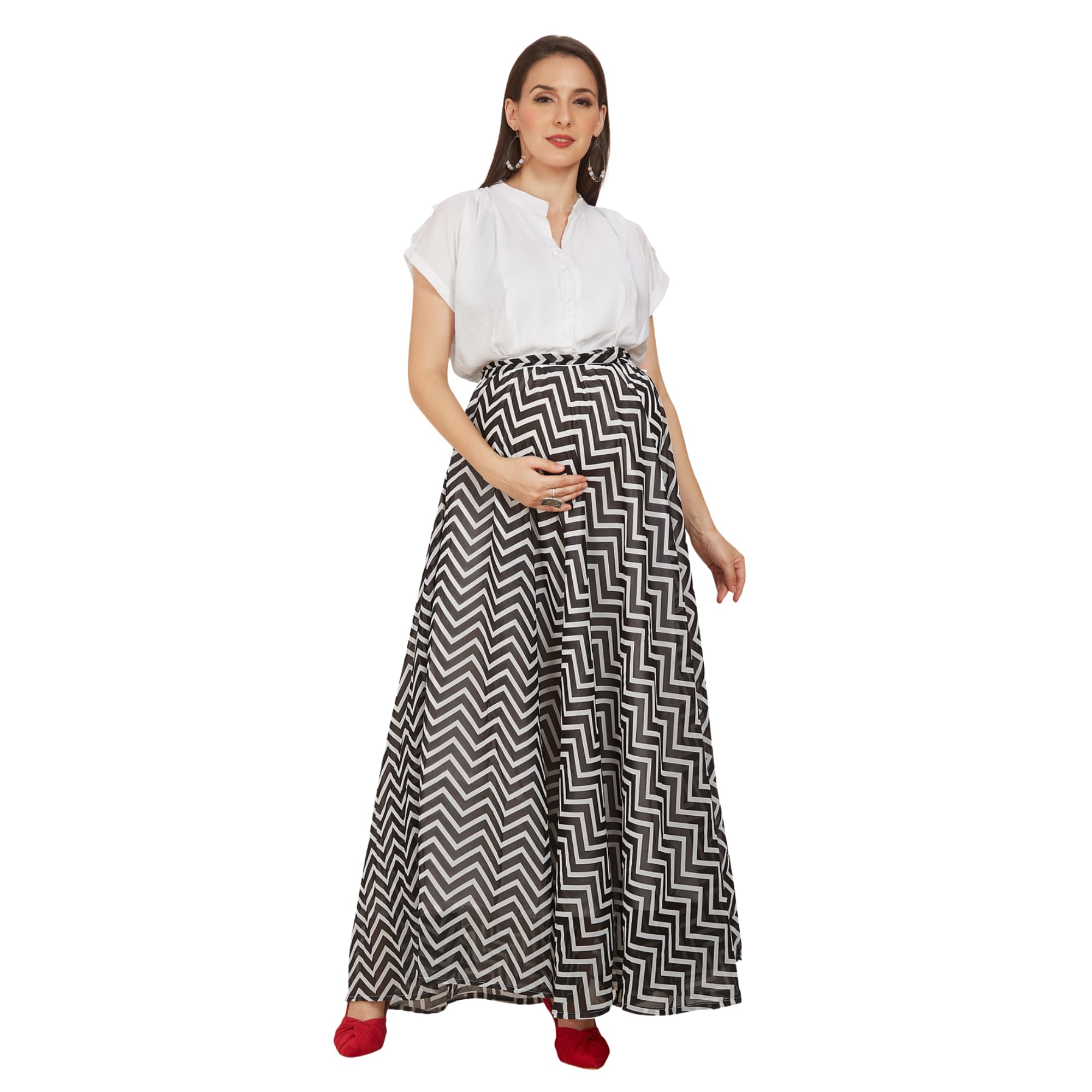 Black Rayon Georgette Maternity Dress-picture-22