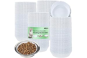 meekoo Small Paper Bowls | 600 Disposable Pet Food Bowls