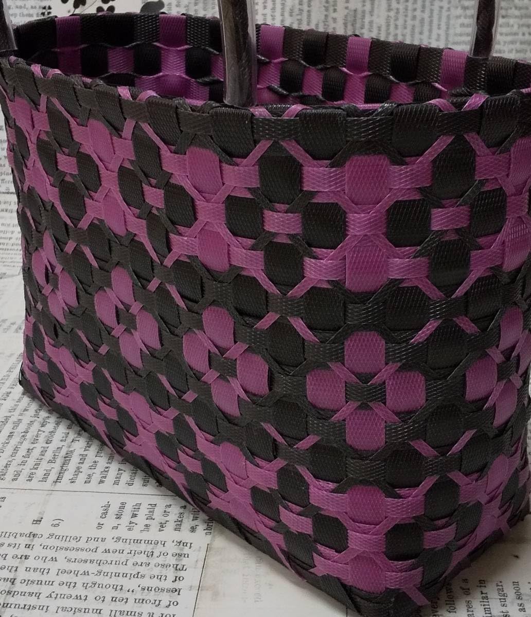 Amazon.co.jp: ハンドメイド PPバンド プラカゴ バッグ プラかご M69