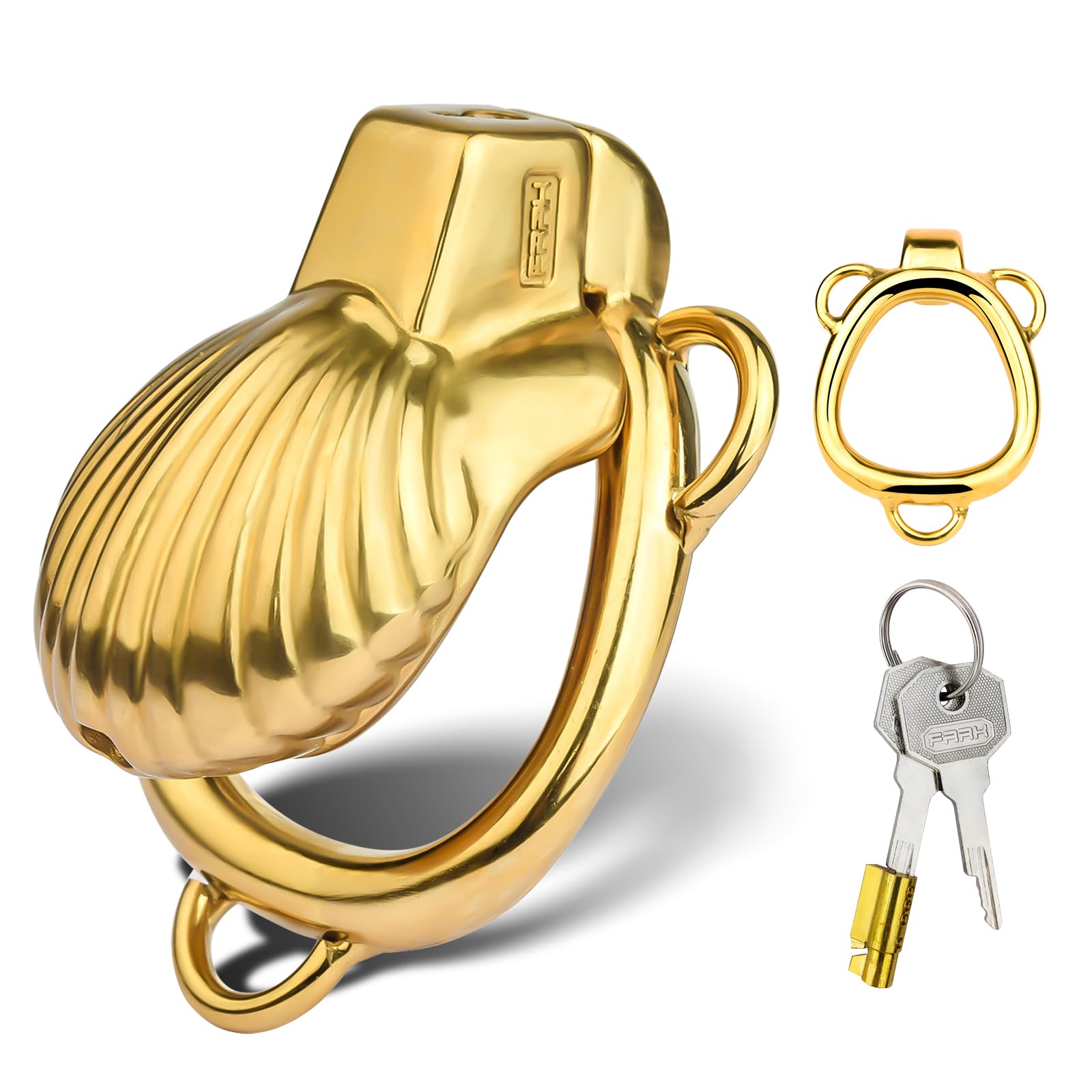 Golden Chastity Cage Male Chastity Devices with 45mm Ring Couples Bondage Gear & Accessories Cock Cage Adult Toys Male Sex Toys