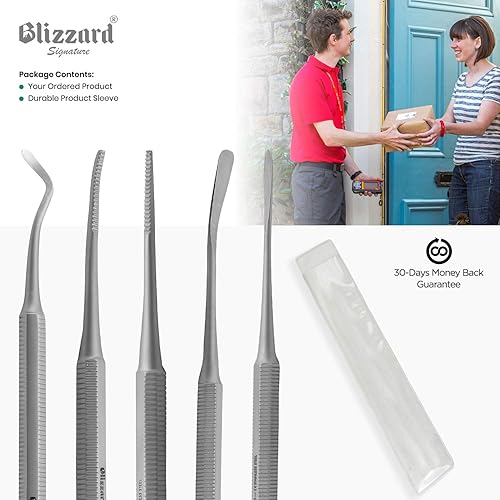 Miniatura 7 de Blizzard - Juego de limas de uñas encarnadas, kit de herramientas de 3 piezas de doble punta con lima negra, limpiador de uñas y levantador para