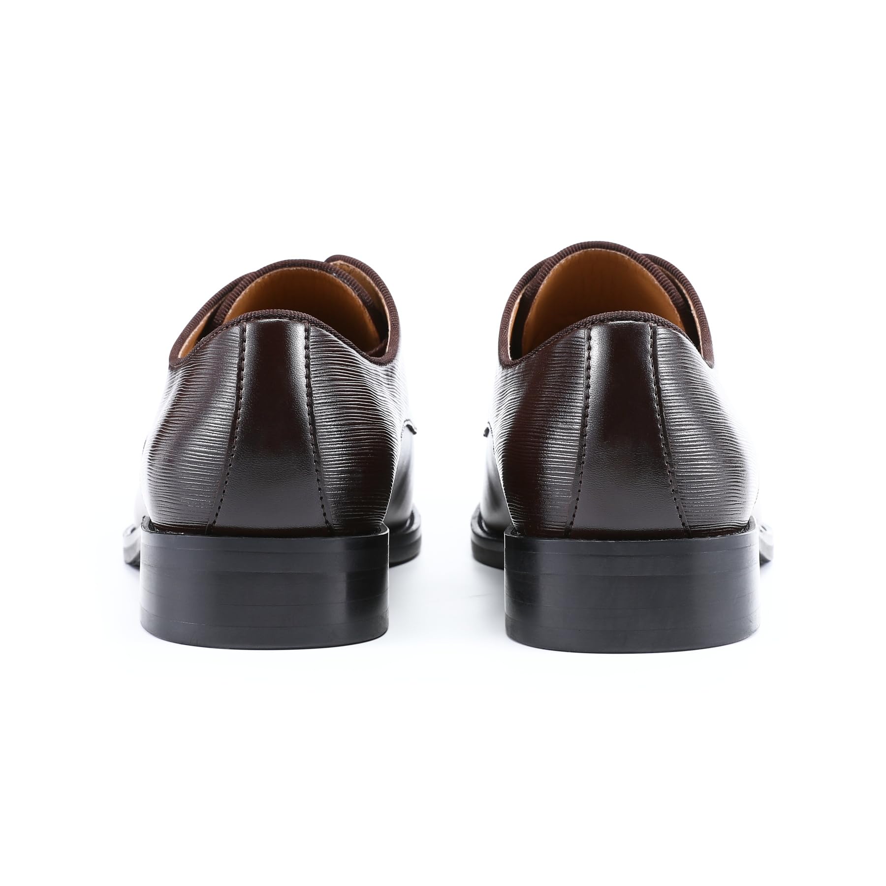 YFFUSHI Zapatos de Piel con Textura Derby para Hombre, con Cordones, Puntera Puntiaguda, de Vestir, sin Cordones