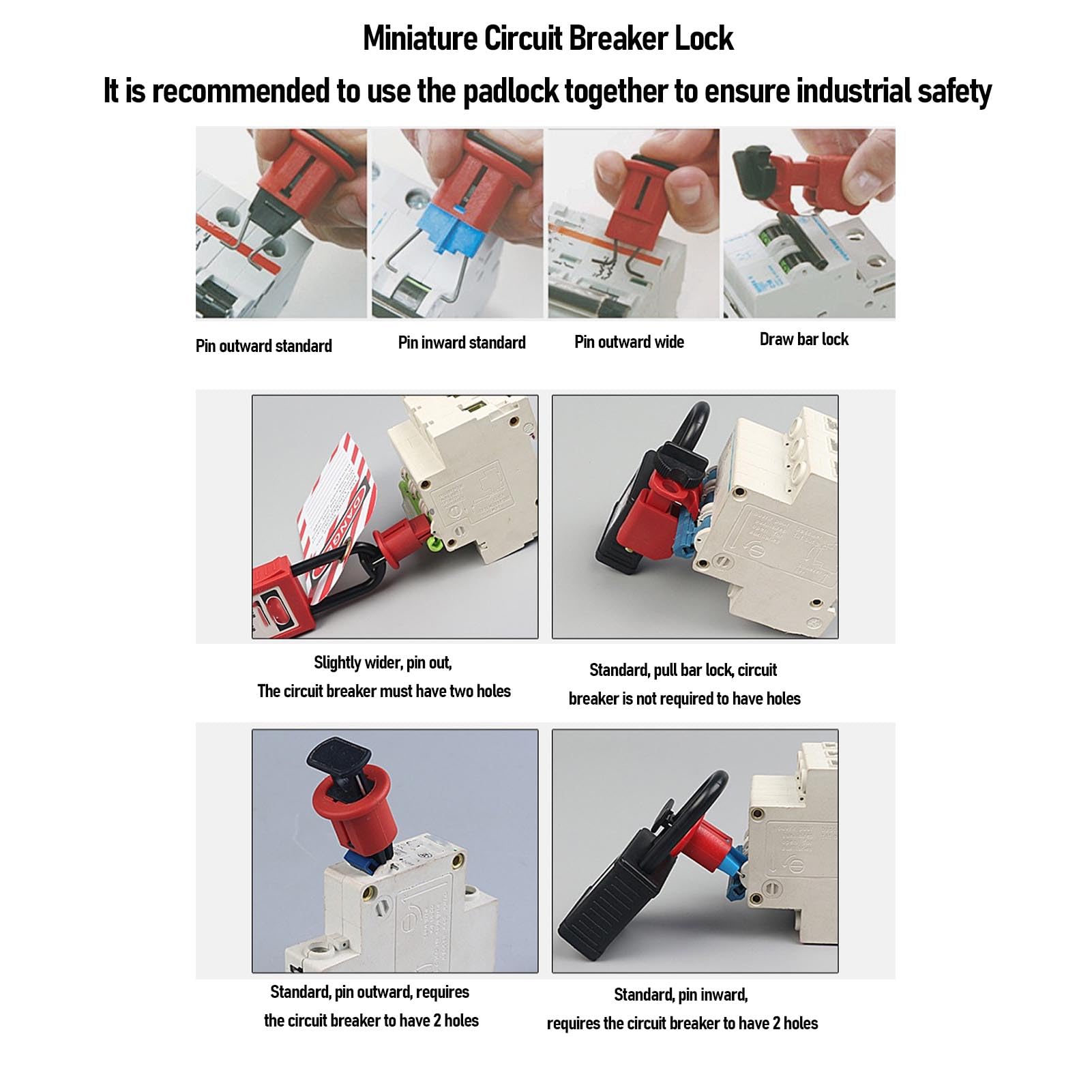 RiToEasysports Kit LOTO, Bloqueo de Seguridad Ajustable para Interruptores Eléctricos con Candado de Cable de Acero y Funda de Nailon Resistente, para Mantenimiento Industrial y Control de Riesgos