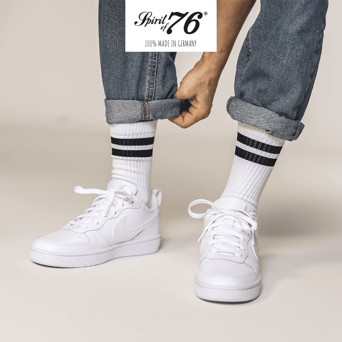 Spirit of 76 Lot de 3 paires de chaussettes de tennis 100 % fabriquées en Allemagne