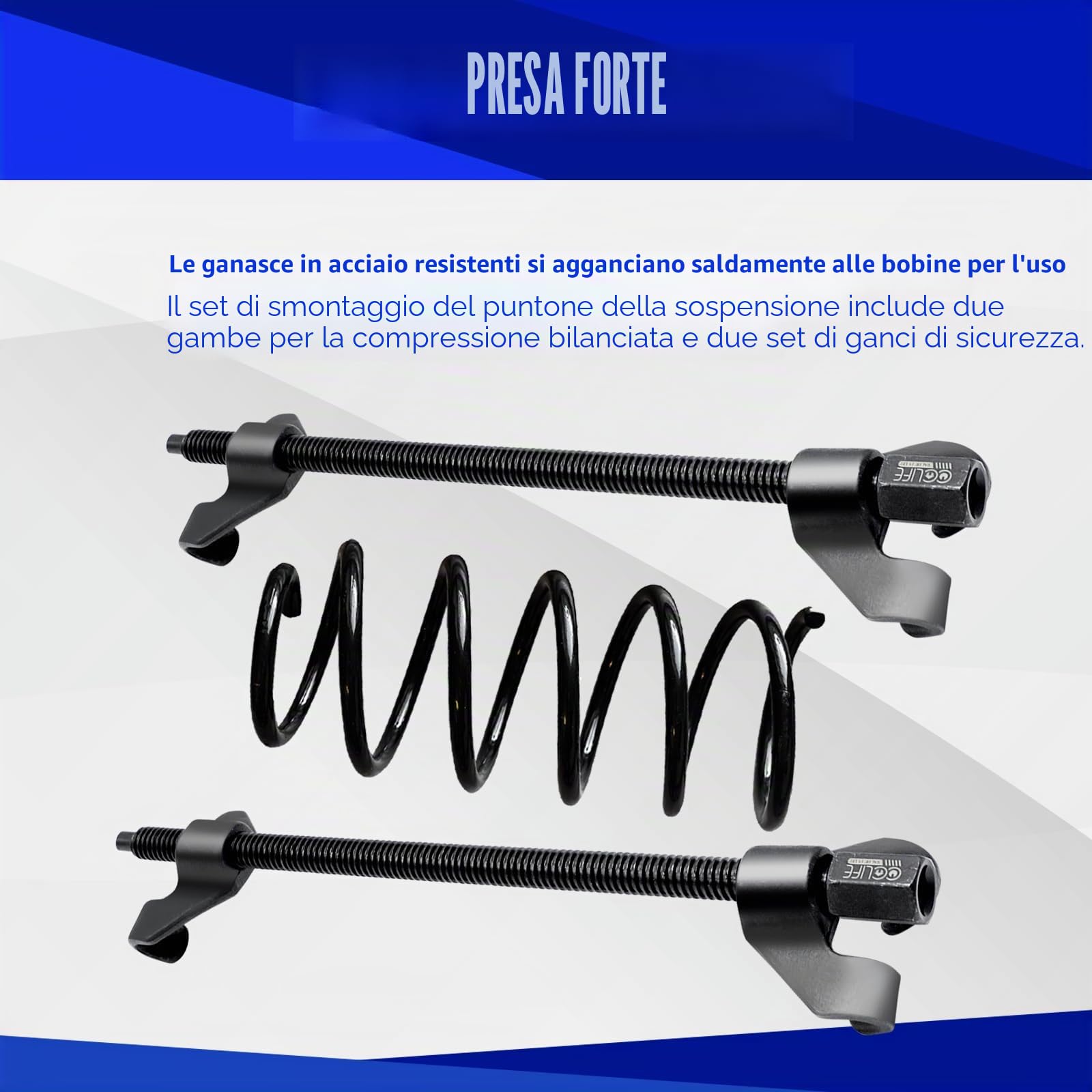 CCLIFE 2 Pezzi Professionale Compressore Molla Ammortizzatori per Auto Strumenti di Estrattore Molle Ammortizzatore, 370mm