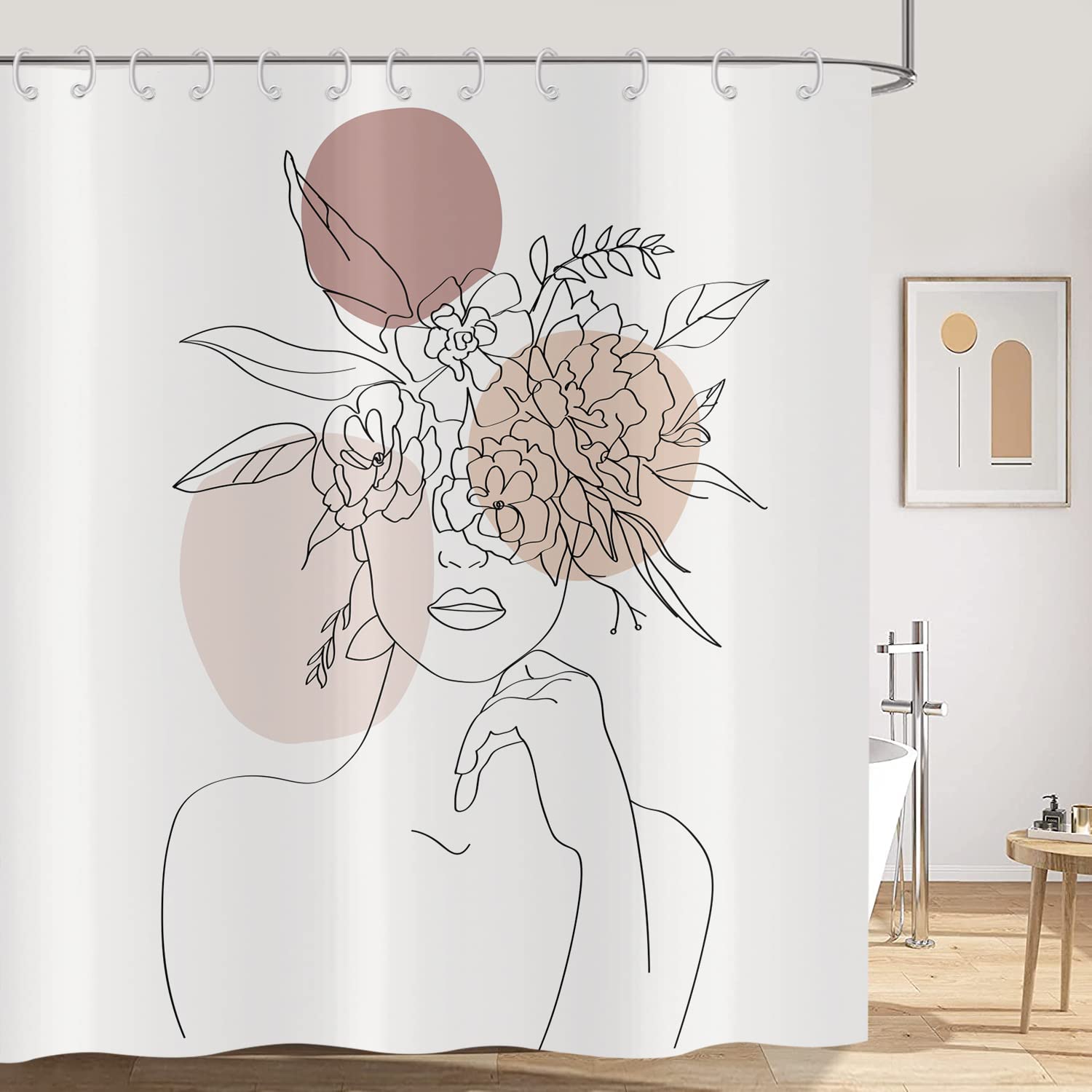 Abstract Woman Shower Curtain 180x180 - Image 3