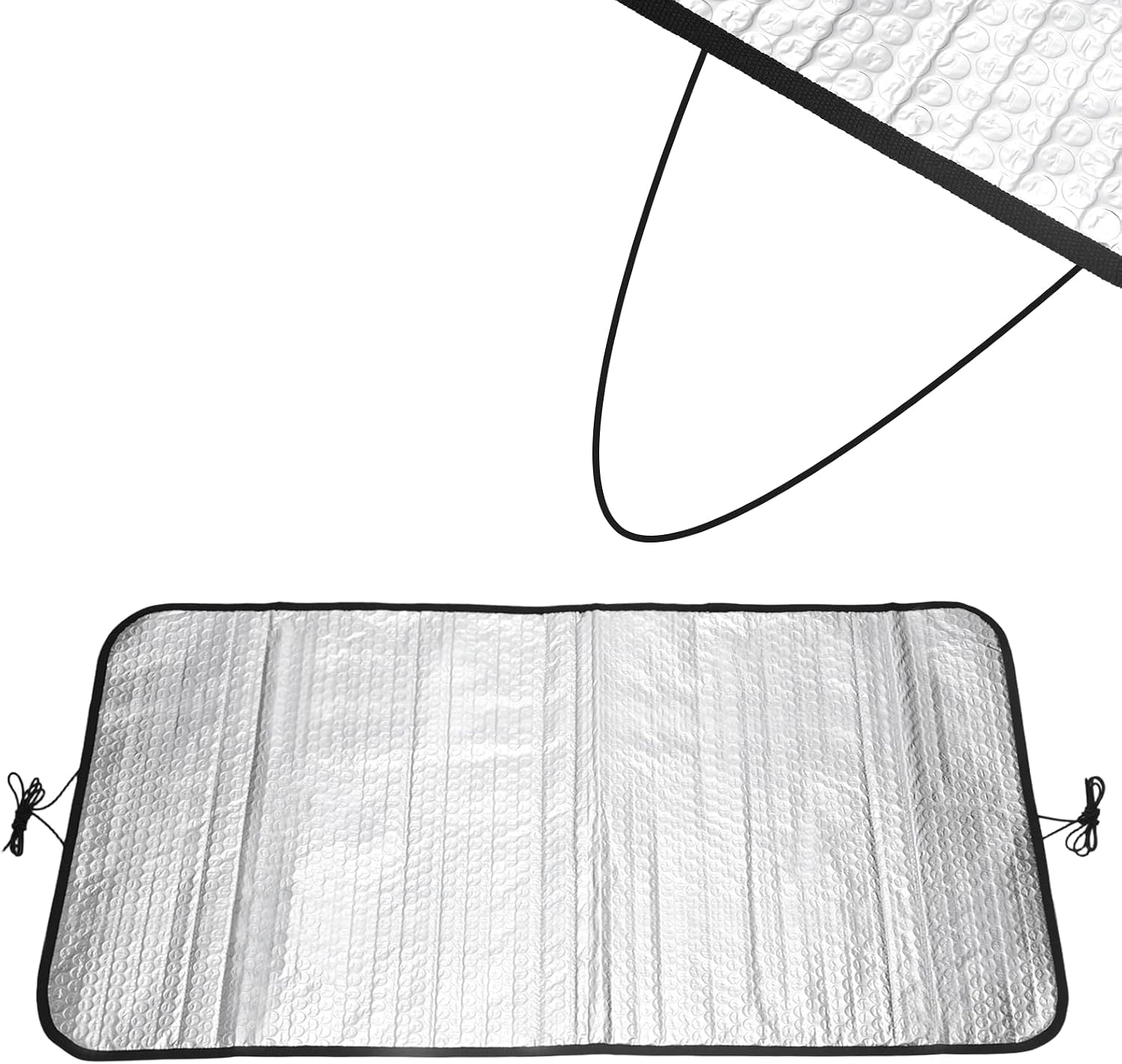 PATIKIL 35 x 18 Inch Air Conditioner Cover, Polyester Aluminum Foil Waterproof Dustproof Magnet Hook Fixing AC Outside Unit Cover Condenser Protector for Outdoor AC Unit, Silver