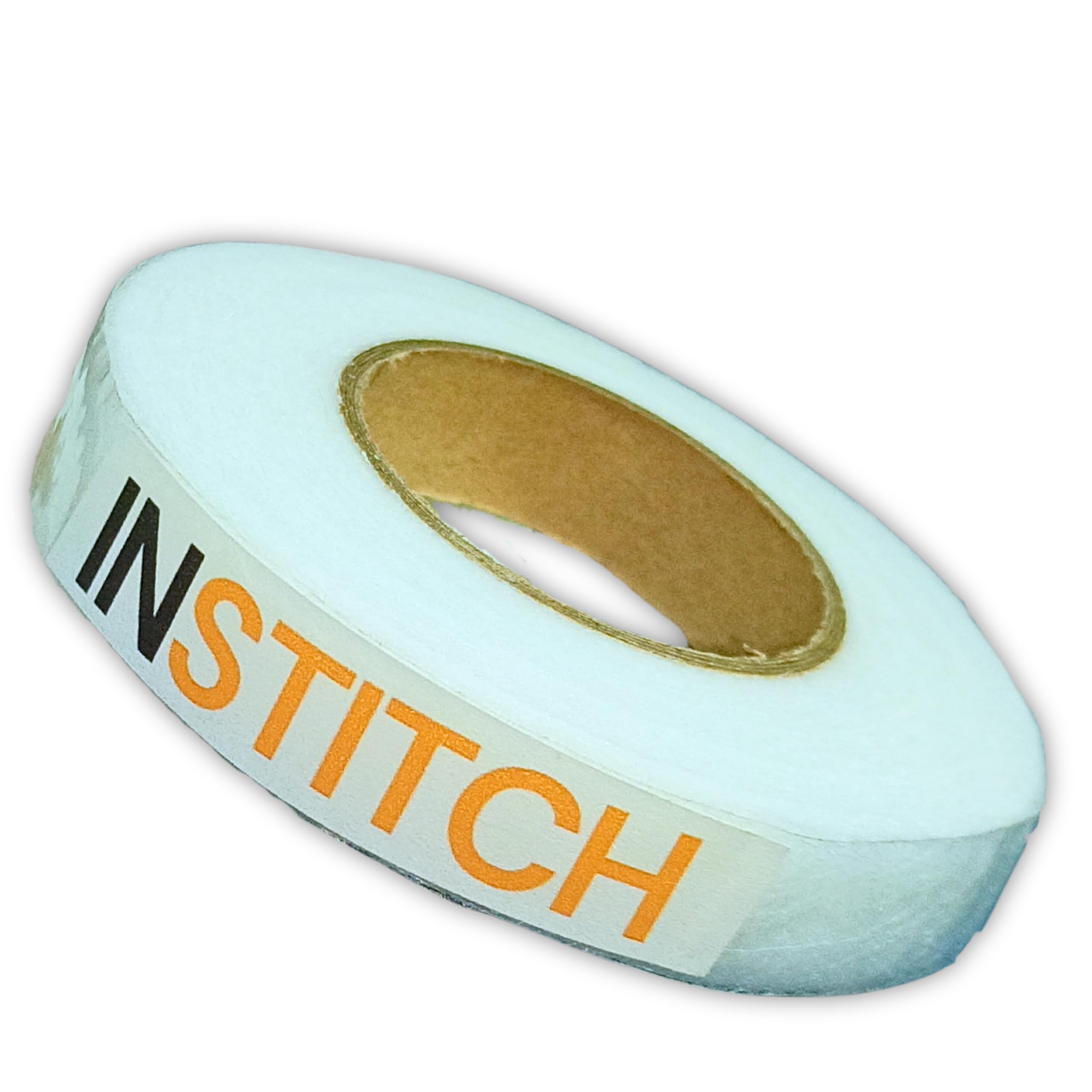INSTITCH Hem Tape Iron on Tape Buckram Interlining Fusible 100 Yards Sewing Accessory Adhesive Roll Fabric Fusing Tape Double Sided Hem Tape Iron on Tape 0.5 Inch Width (White) (1)