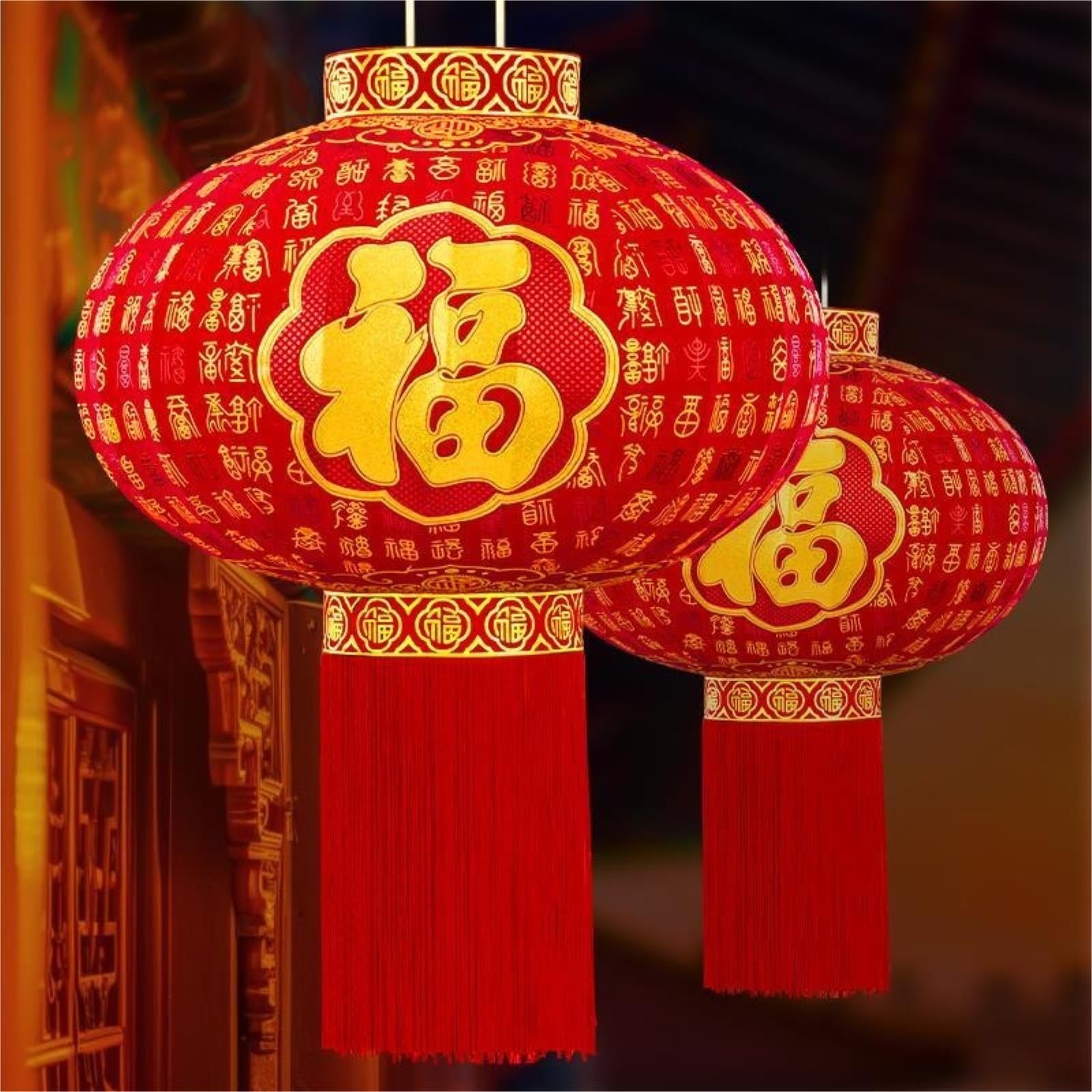Papierlaternen EIN Paar Traditionelle Chinesische Laternen for Aufhängen for Das Neujahrs- Und Frühlingsfest Deko Partys(55cm)