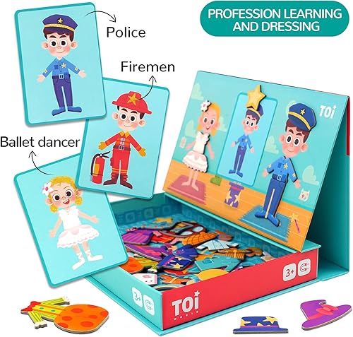 Miniatura 9 de Toi Juguetes magnéticos para niños, cajas de rompecabezas magnéticas con tablero de juego para niños de 3 a 8 años, juego de viaje portátil,