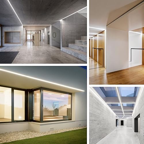 Miniatura 6 de Shine Decor Paquete de productos de riel de canal de aluminio con kit de luces LED de neón blancas de 32.8 pies